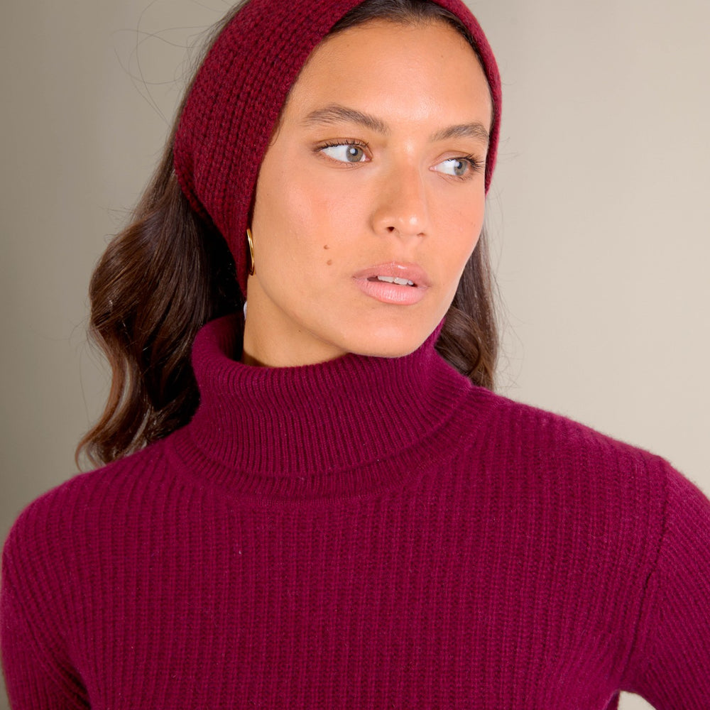 eithne bandeau 8 fils cranberry chiné 100% cachemire