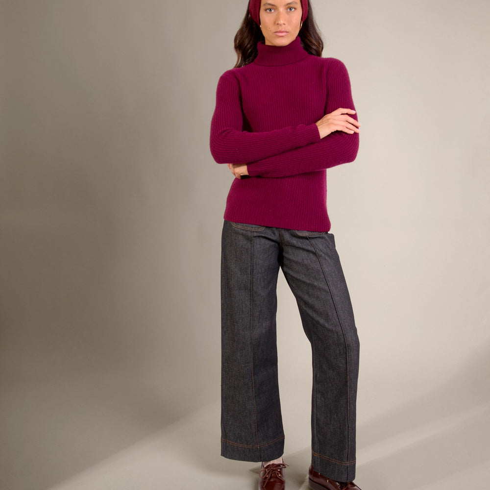 eithne bandeau 8 fils cranberry chiné 100% cachemire