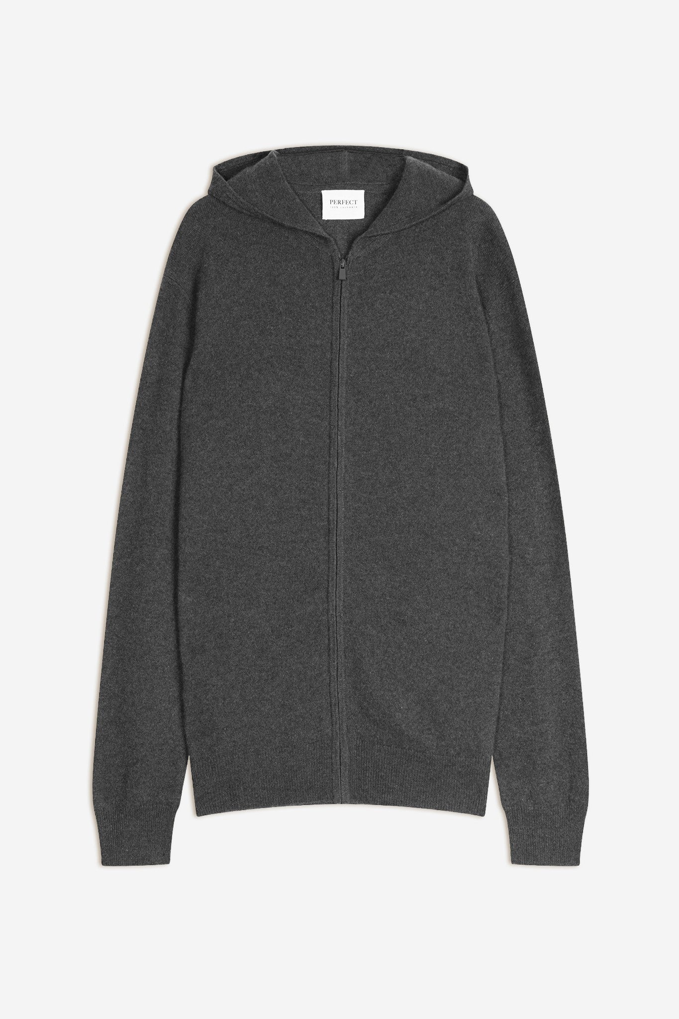 eldo gilet zippé capuche anthracite chiné 100% cachemire