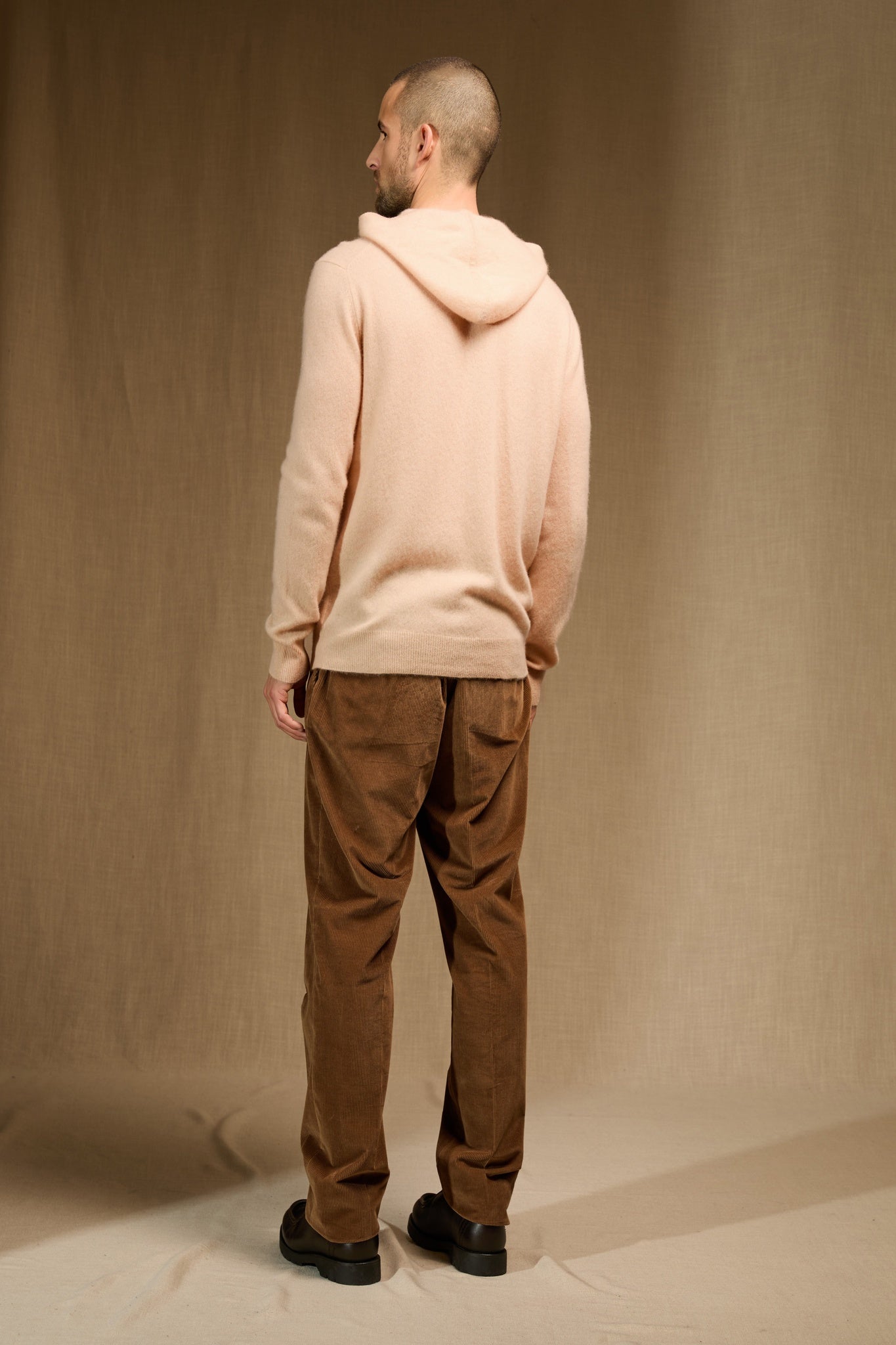 eldo gilet zippé capuche beige 100% cachemire