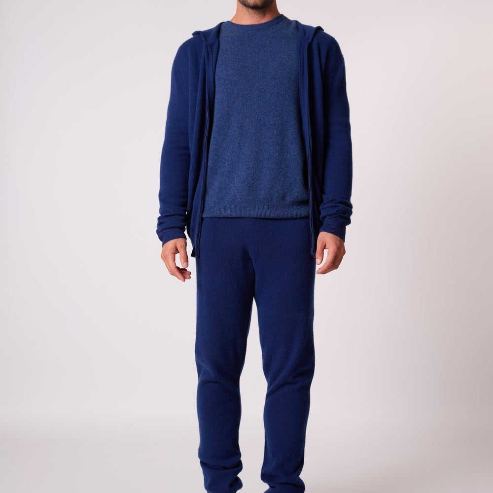 ELDO gilet zippé capuche minuit 100% cachemire