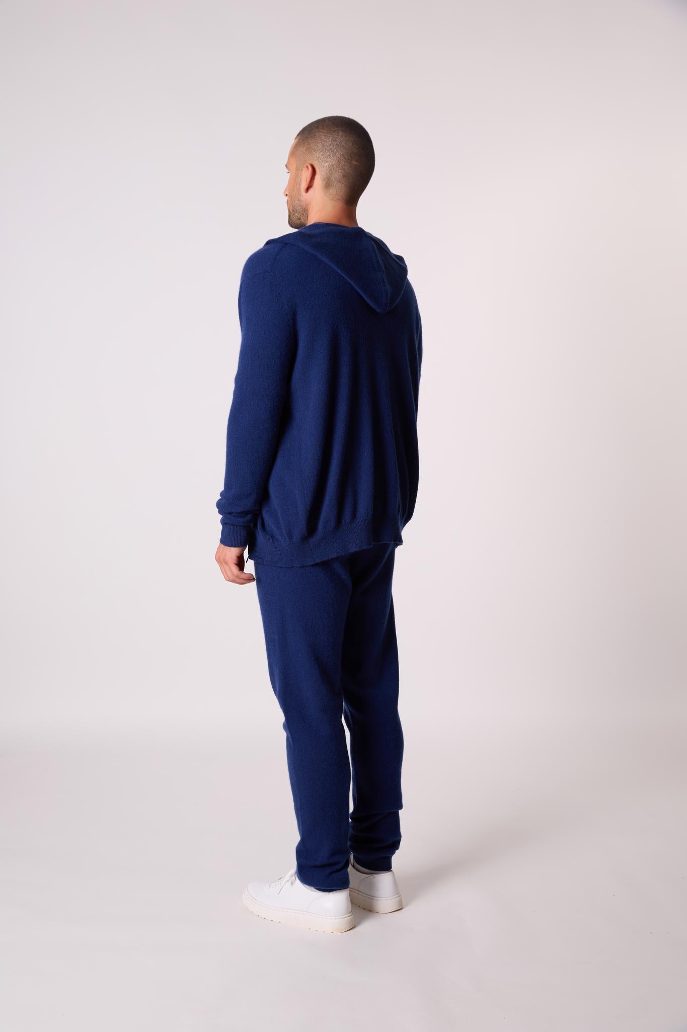 ELDO gilet zippé capuche minuit 100% cachemire