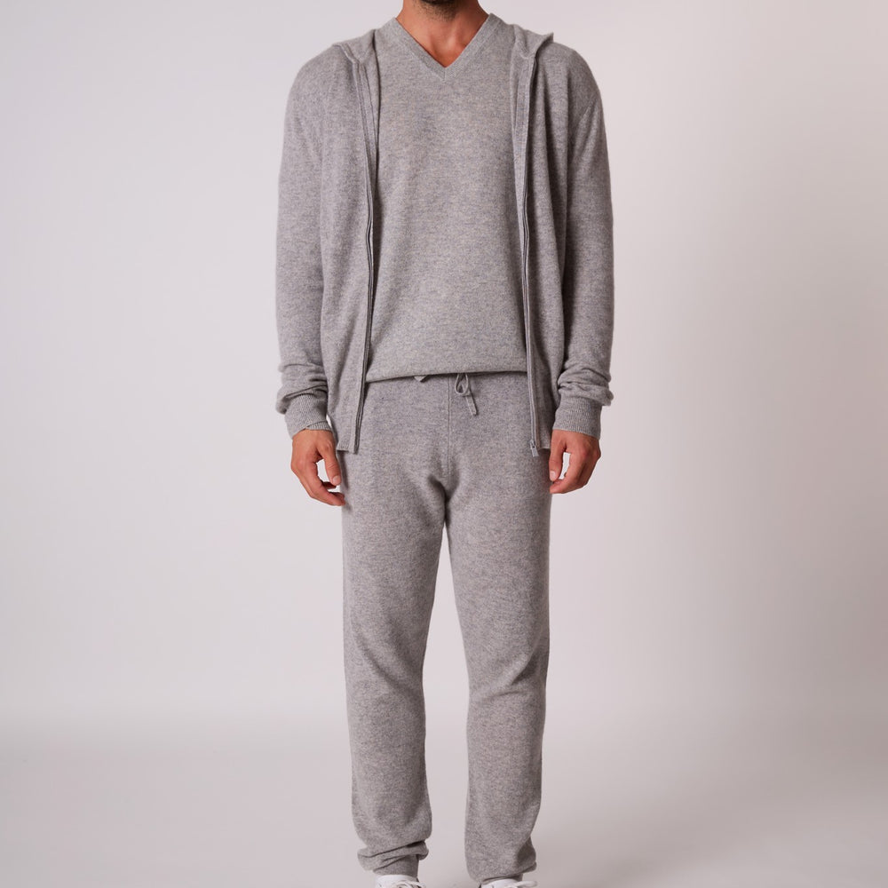 eldo gilet zippé capuche nuage chiné 100% cachemire