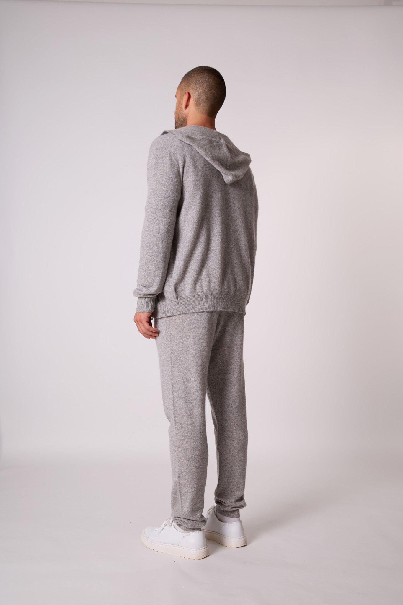 eldo gilet zippé capuche nuage chiné 100% cachemire