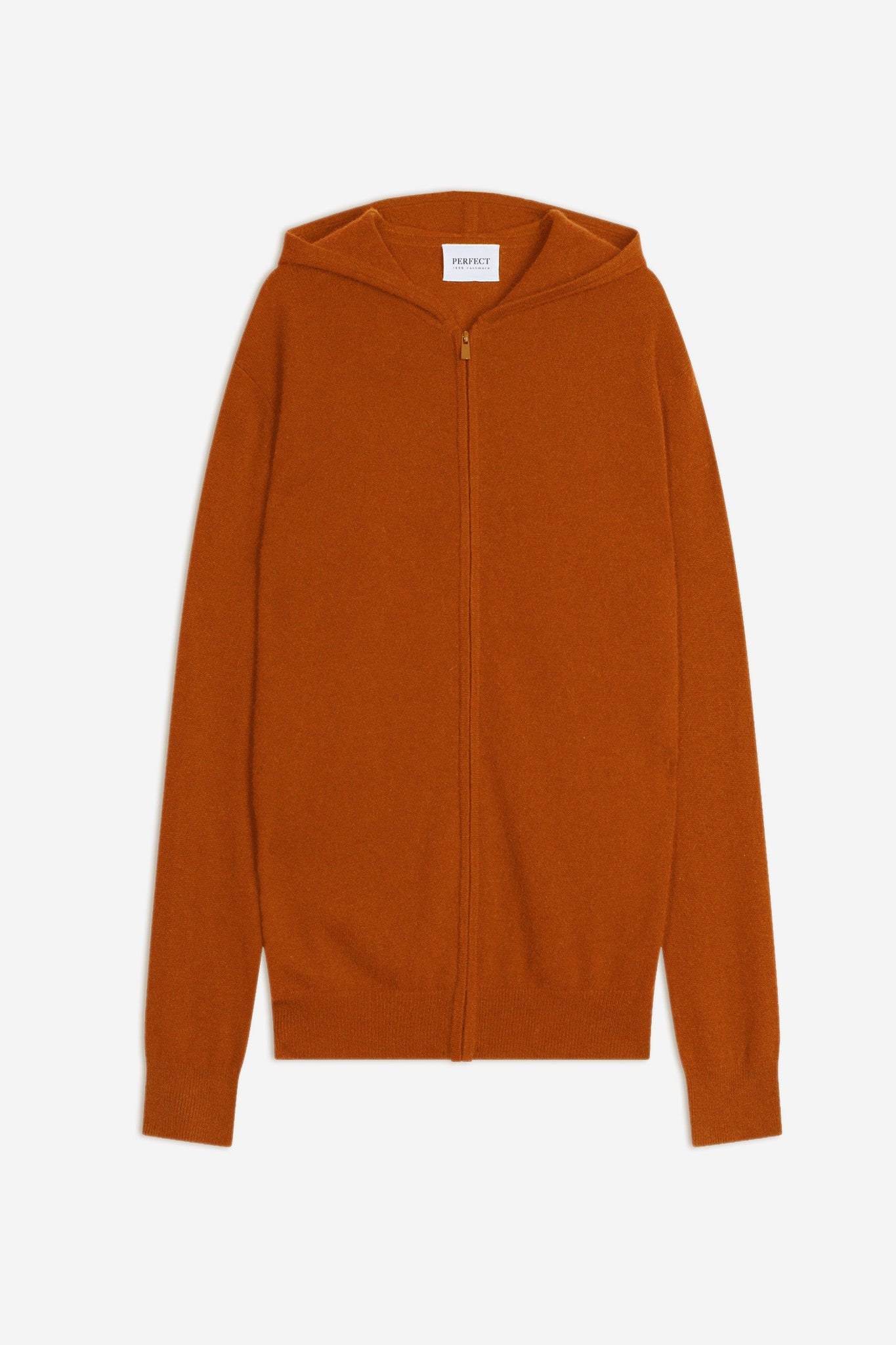 eldo gilet zippé capuche safran 100% cachemire