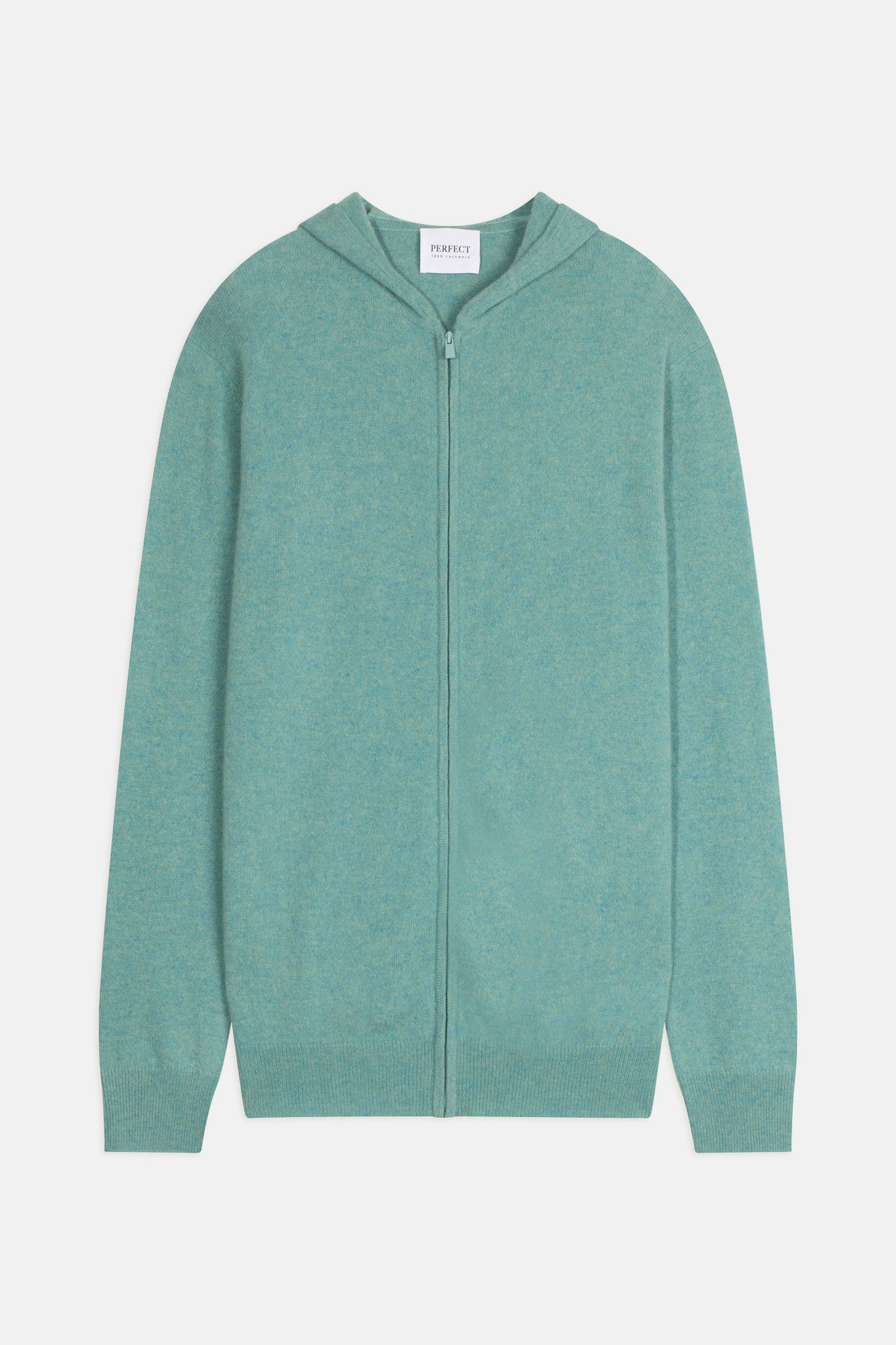 eldo gilet zippé capuche vert chiné 100% cachemire