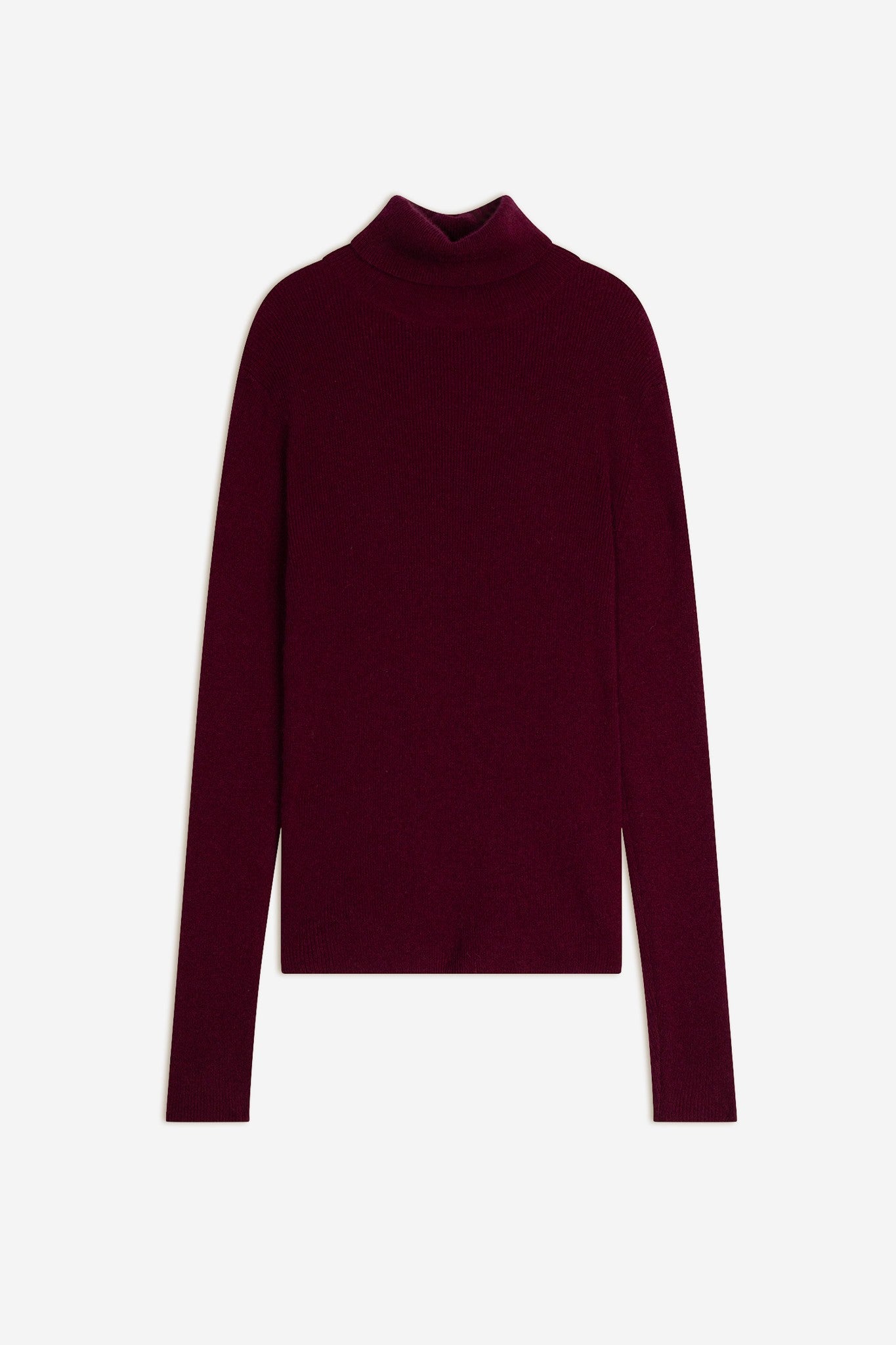 elly pull col roulé bordeaux 100% cachemire