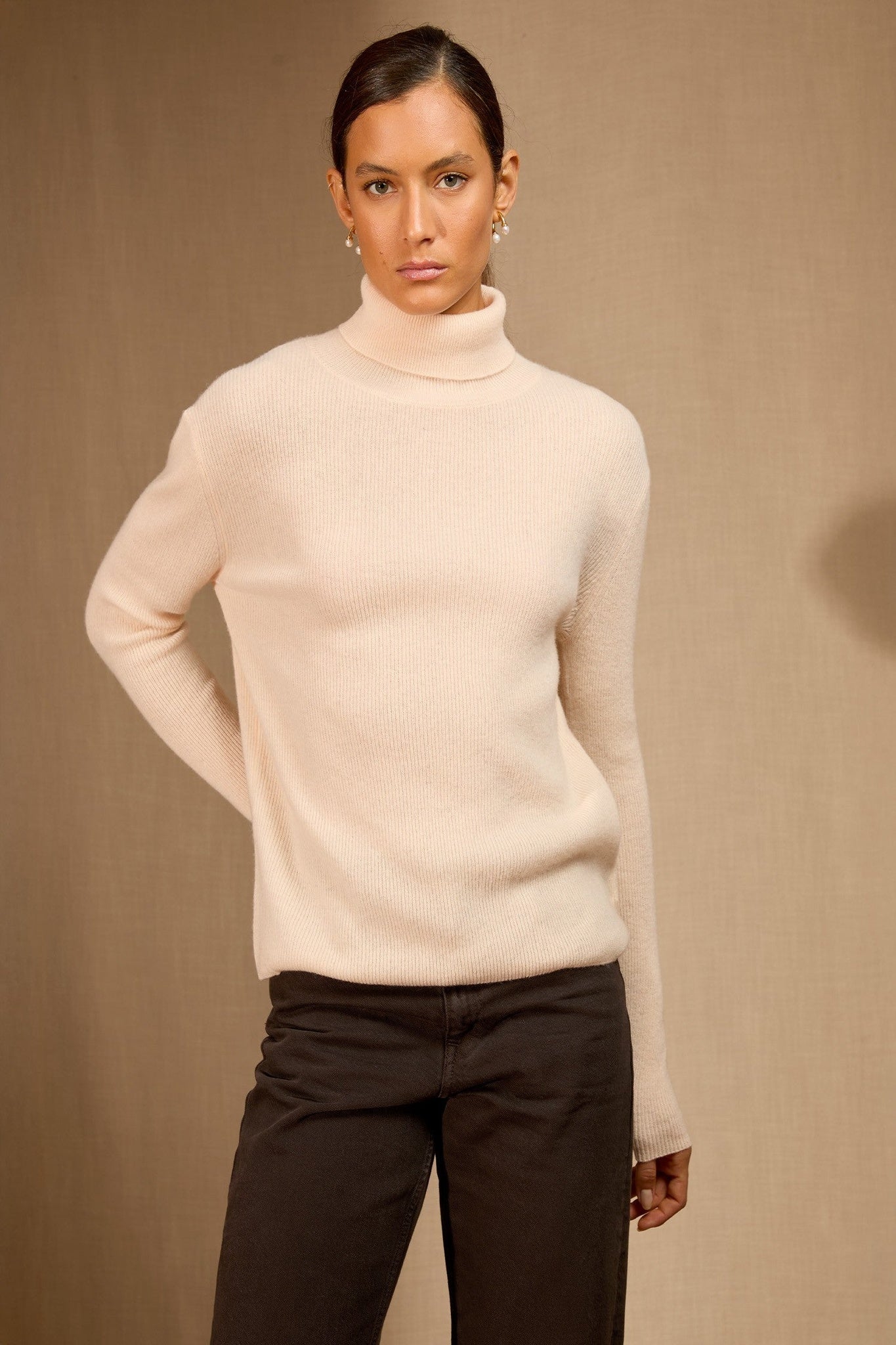 elly pull col roulé coquille 100% cachemire