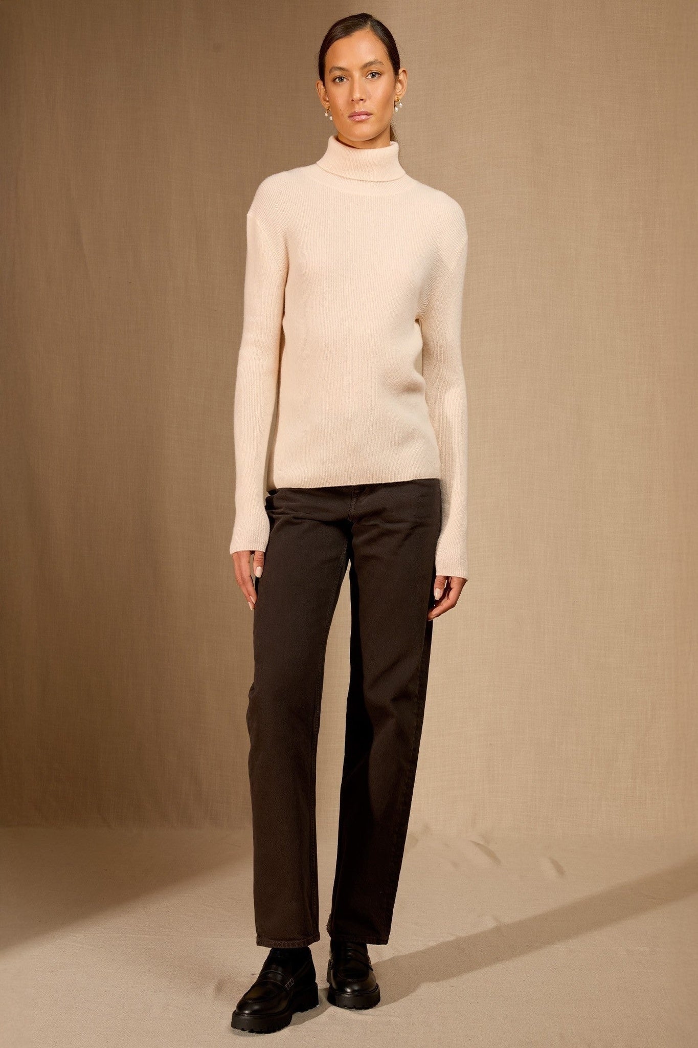 elly pull col roulé coquille 100% cachemire