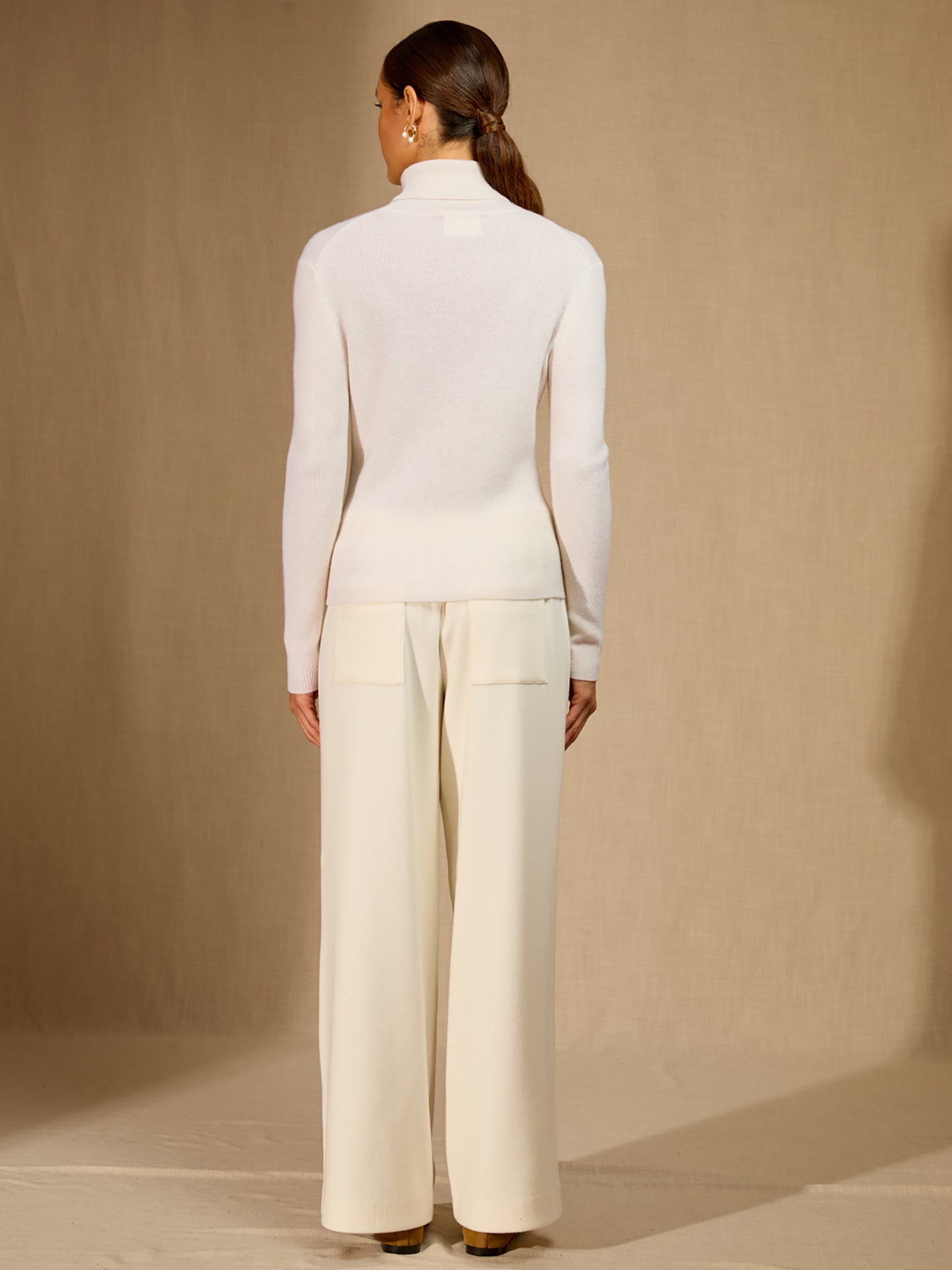 ELLY pull col roulé neige 100% cachemire