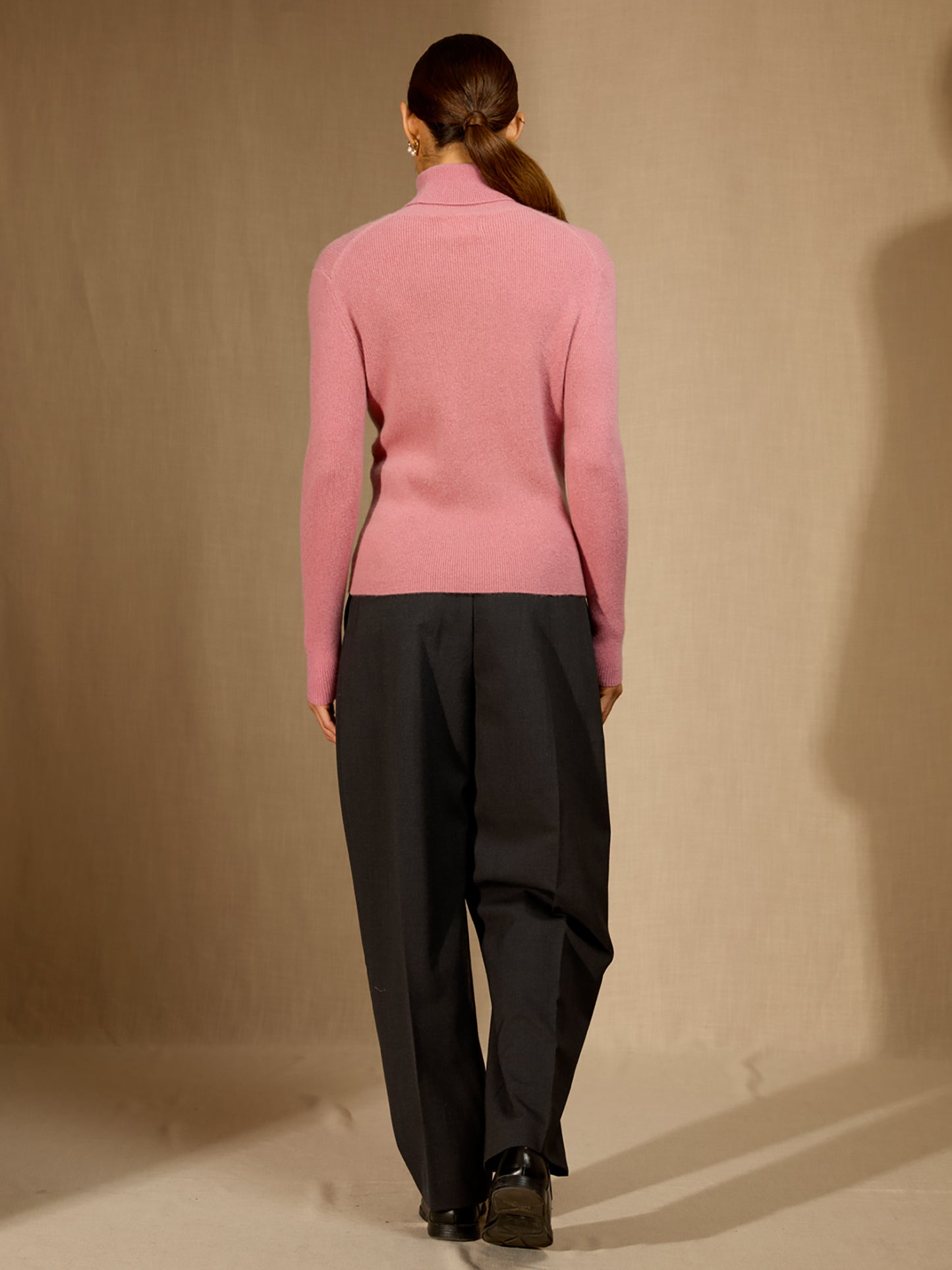 ELLY pull col roulé pétale 100% cachemire