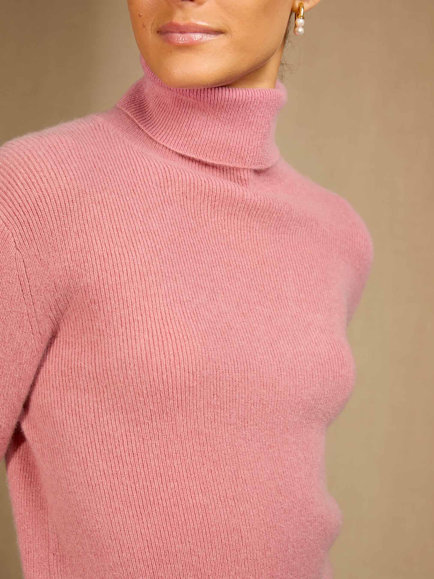 ELLY pull col roulé pétale 100% cachemire