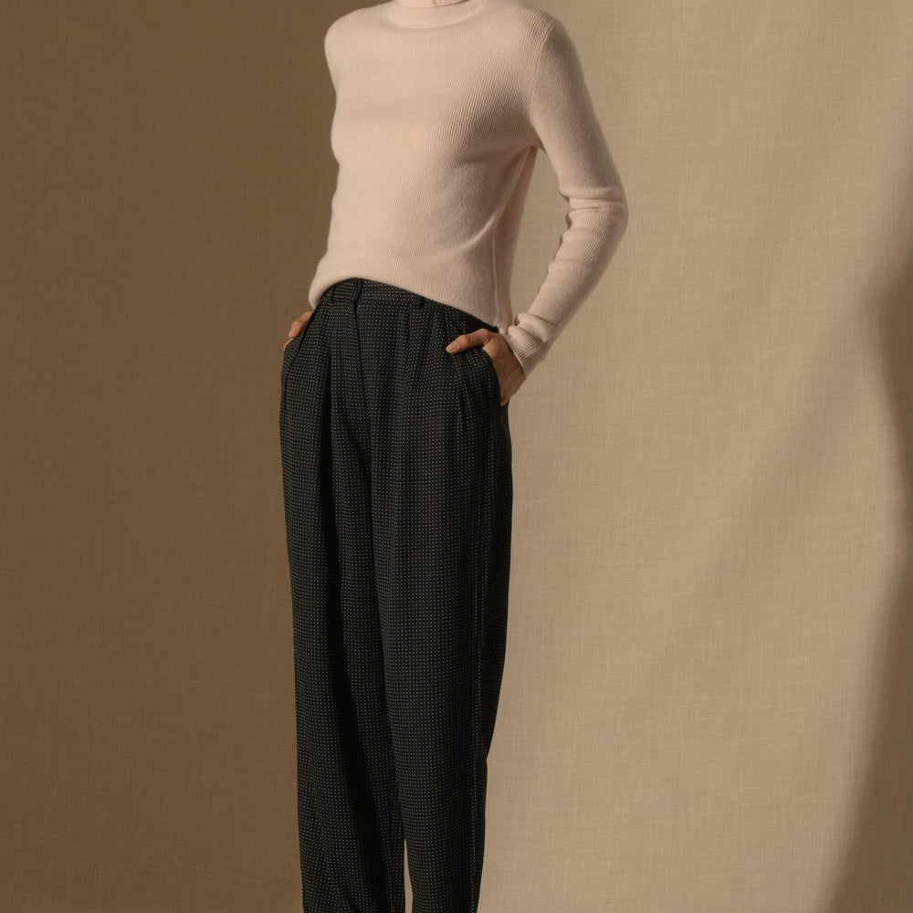 ELLY pull col roulé poudre 100% cachemire