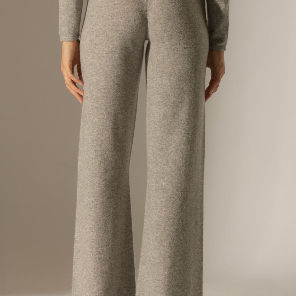 eloa pantalon large nuage chiné 100% cachemire