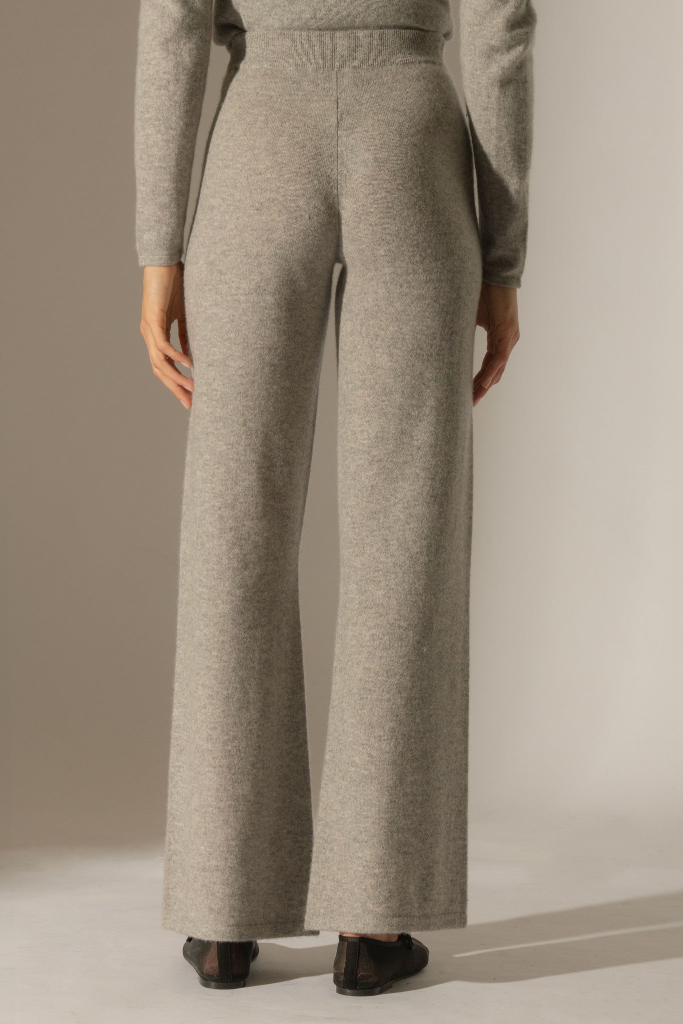 eloa pantalon large nuage chiné 100% cachemire