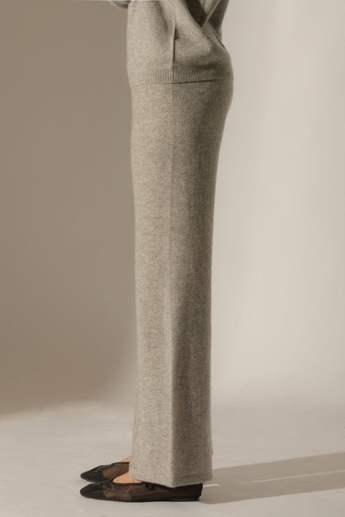 eloa pantalon large nuage chiné 100% cachemire