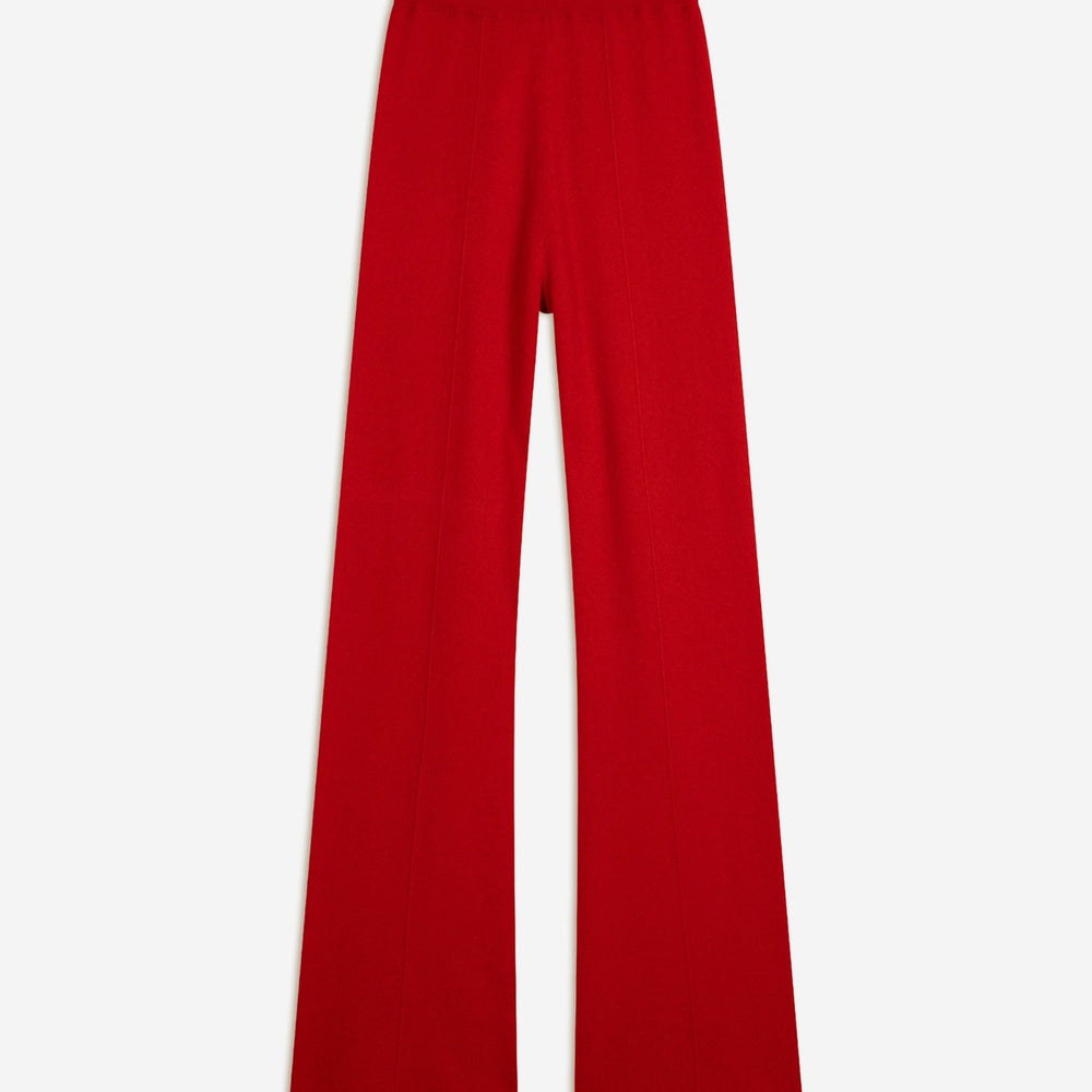 eloa pantalon large rouge 100% cachemire