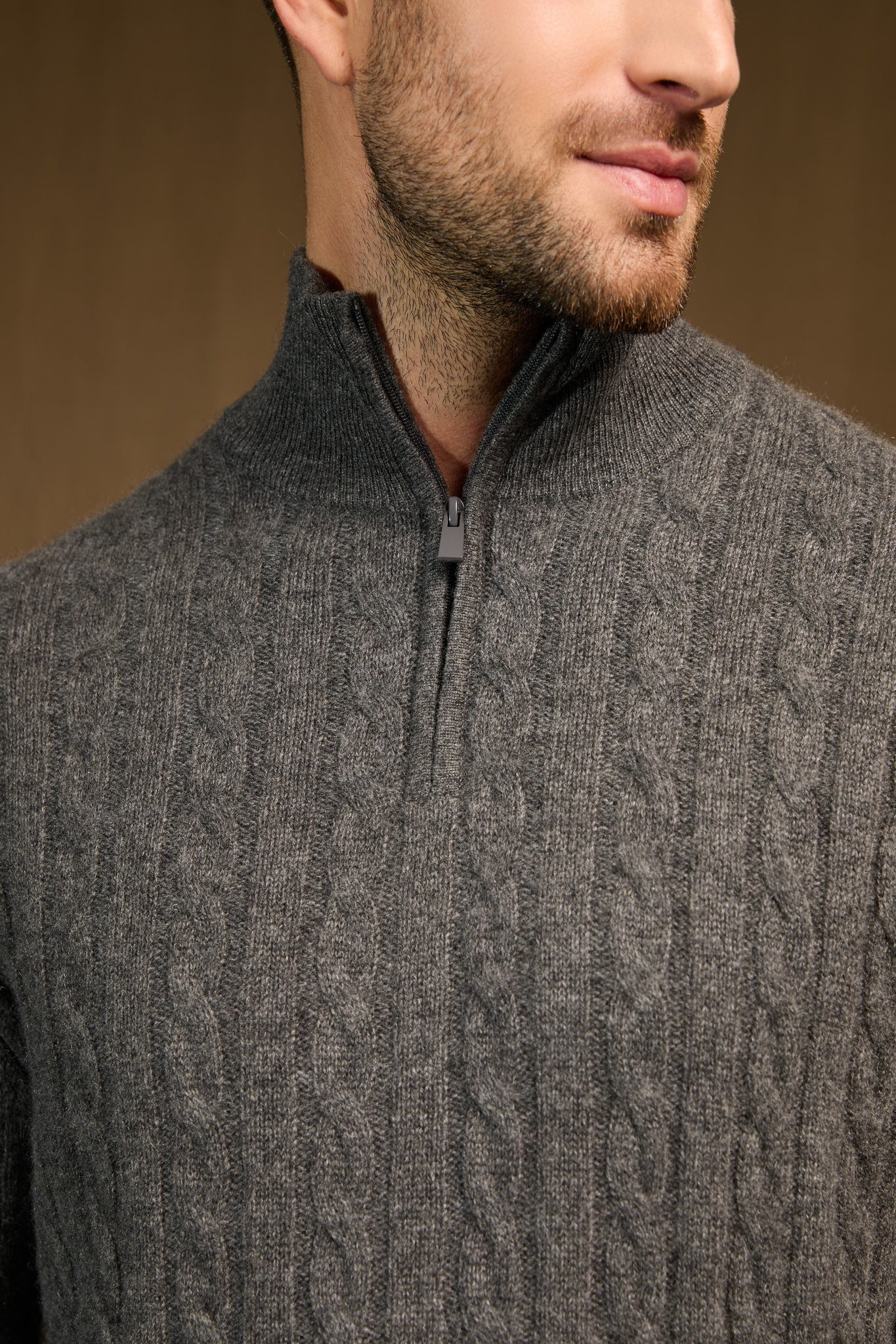 elvis pull camionneur 4 fils anthracite chiné 100% cachemire
