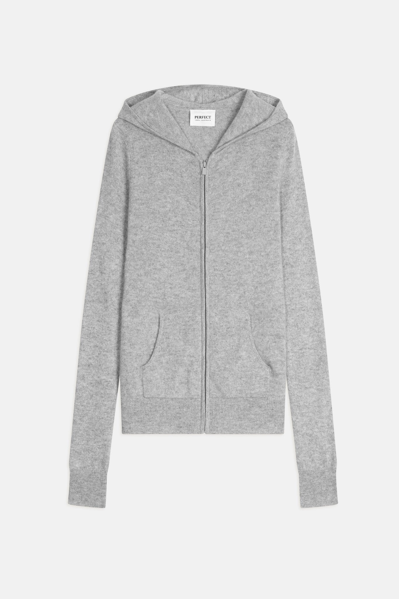 emma gilet zippé capuche nuage chiné 100% cachemire