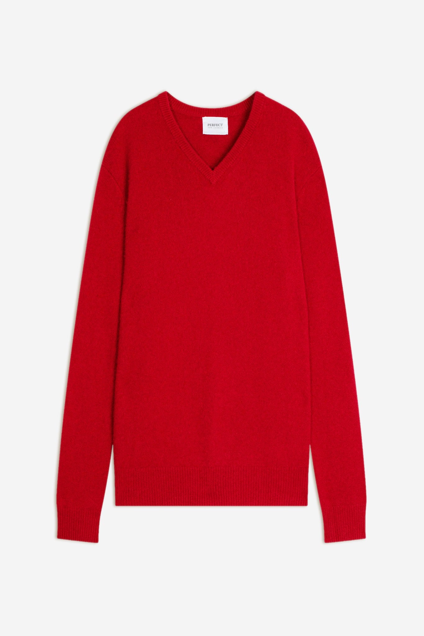 enzo pull col v 4 fils rouge 100% cachemire