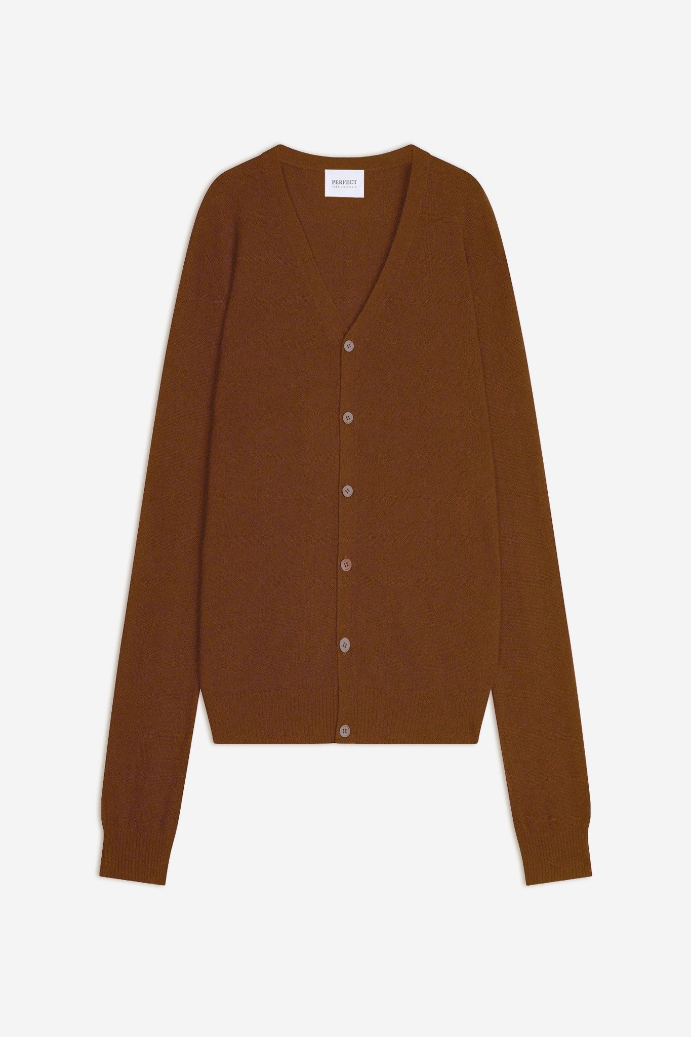 errol cardigan col v chataigne 100% cachemire