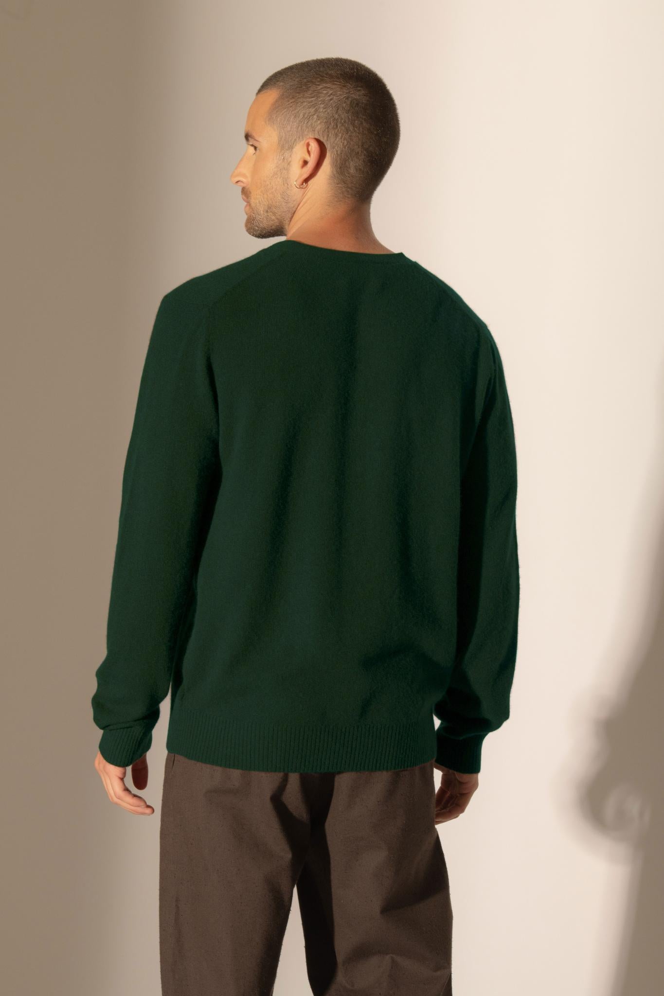ERROL cardigan col v cyprès 100% cachemire