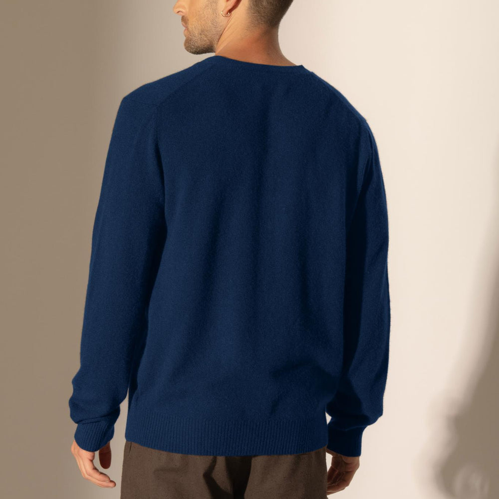 ERROL cardigan col v minuit 100% cachemire