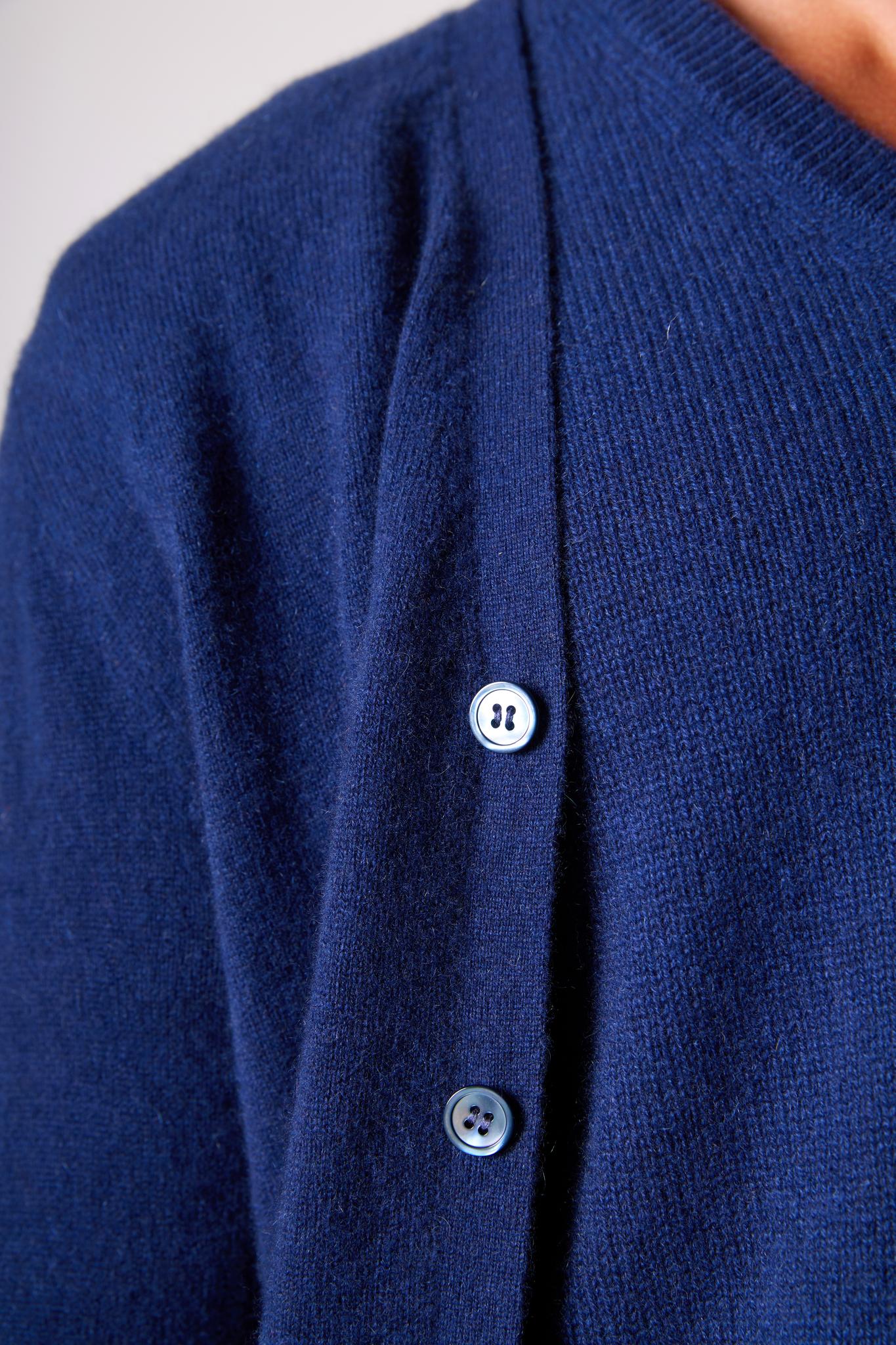 ERROL cardigan col v minuit 100% cachemire