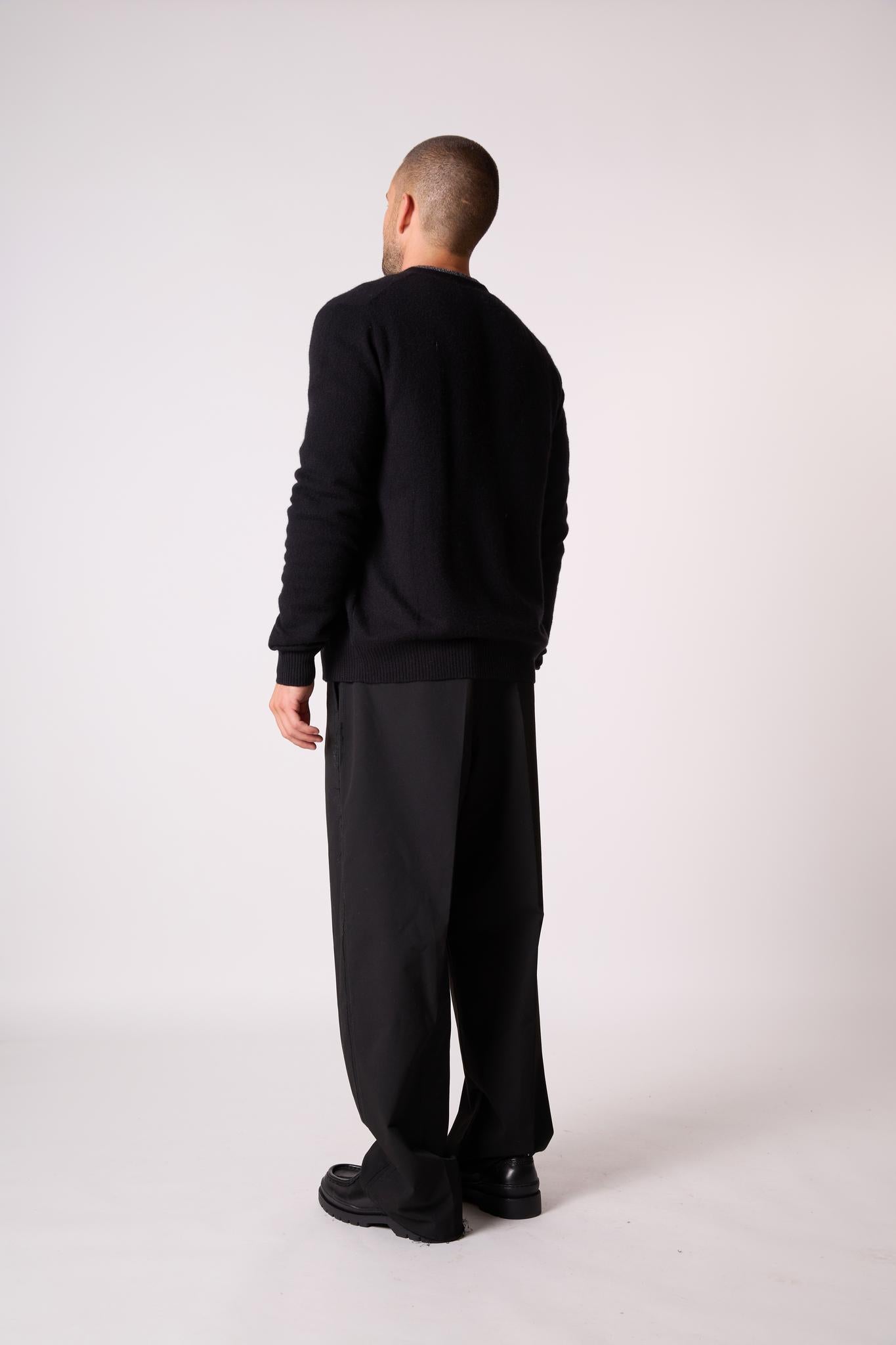 ERROL cardigan col v noir 100% cachemire