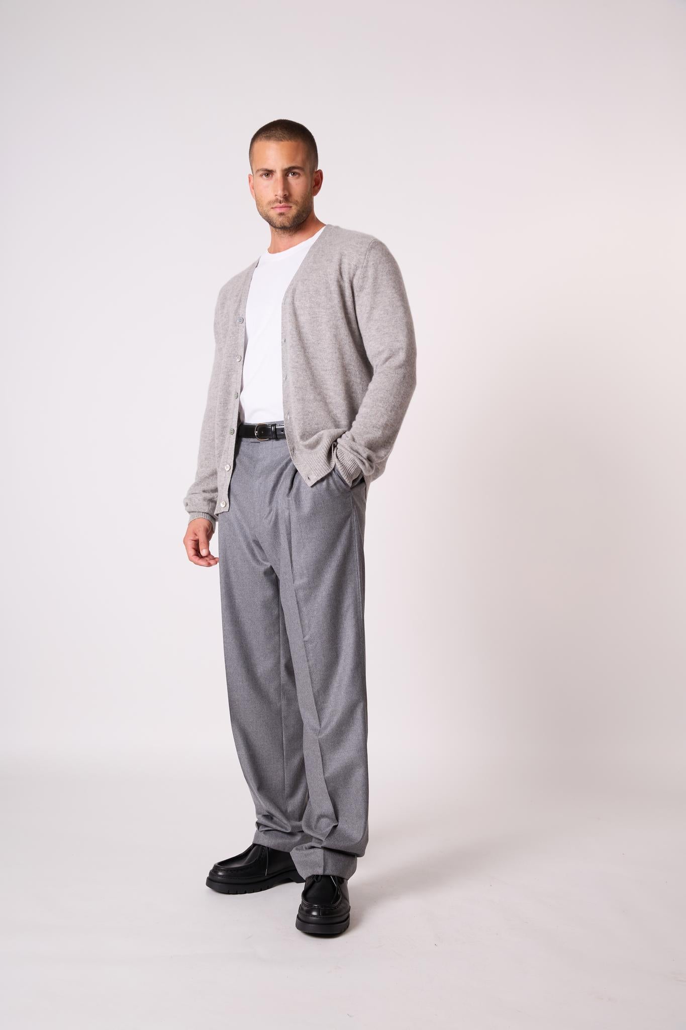 ERROL cardigan col v nuage chiné 100% cachemire