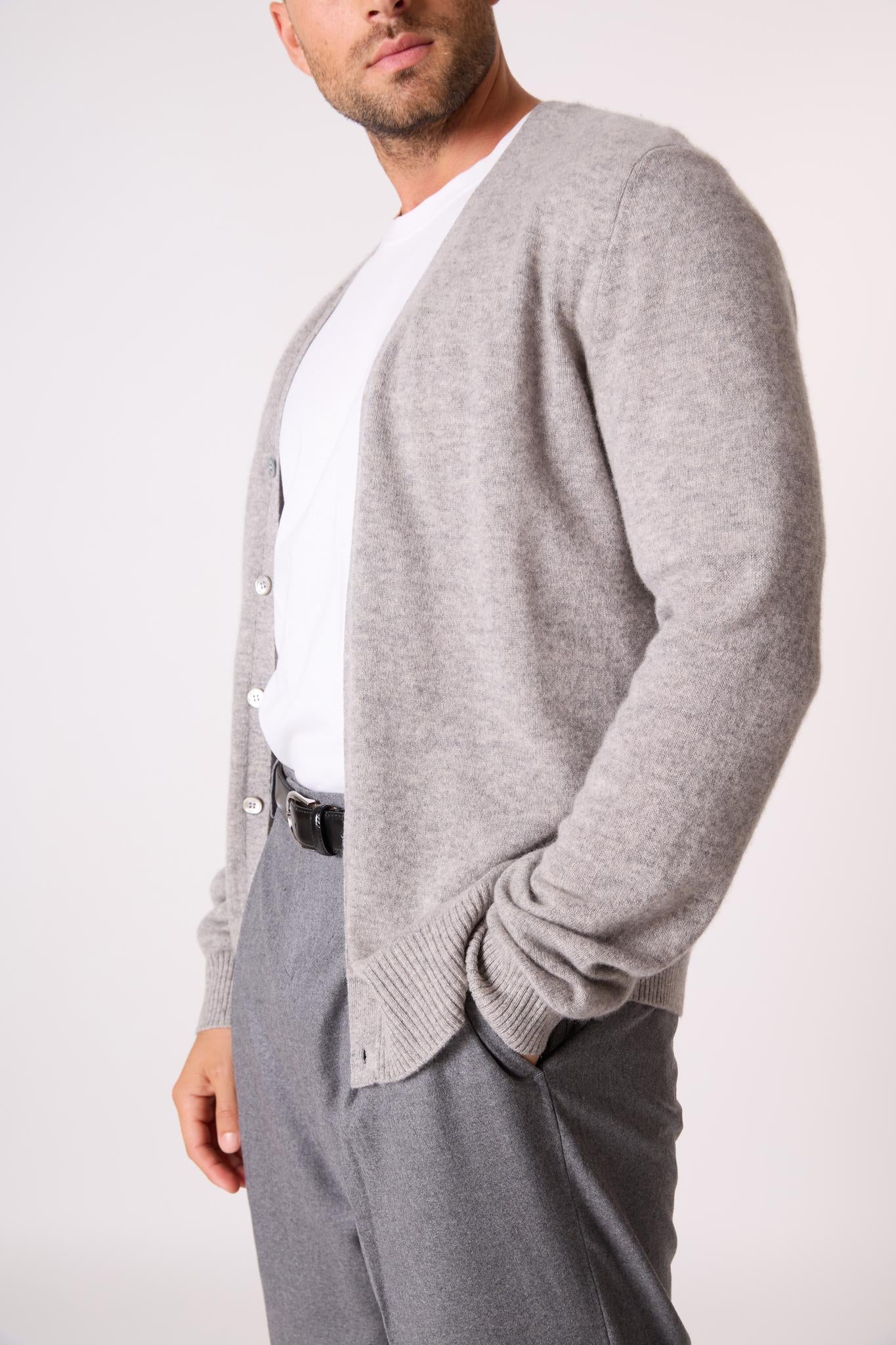 ERROL cardigan col v nuage chiné 100% cachemire