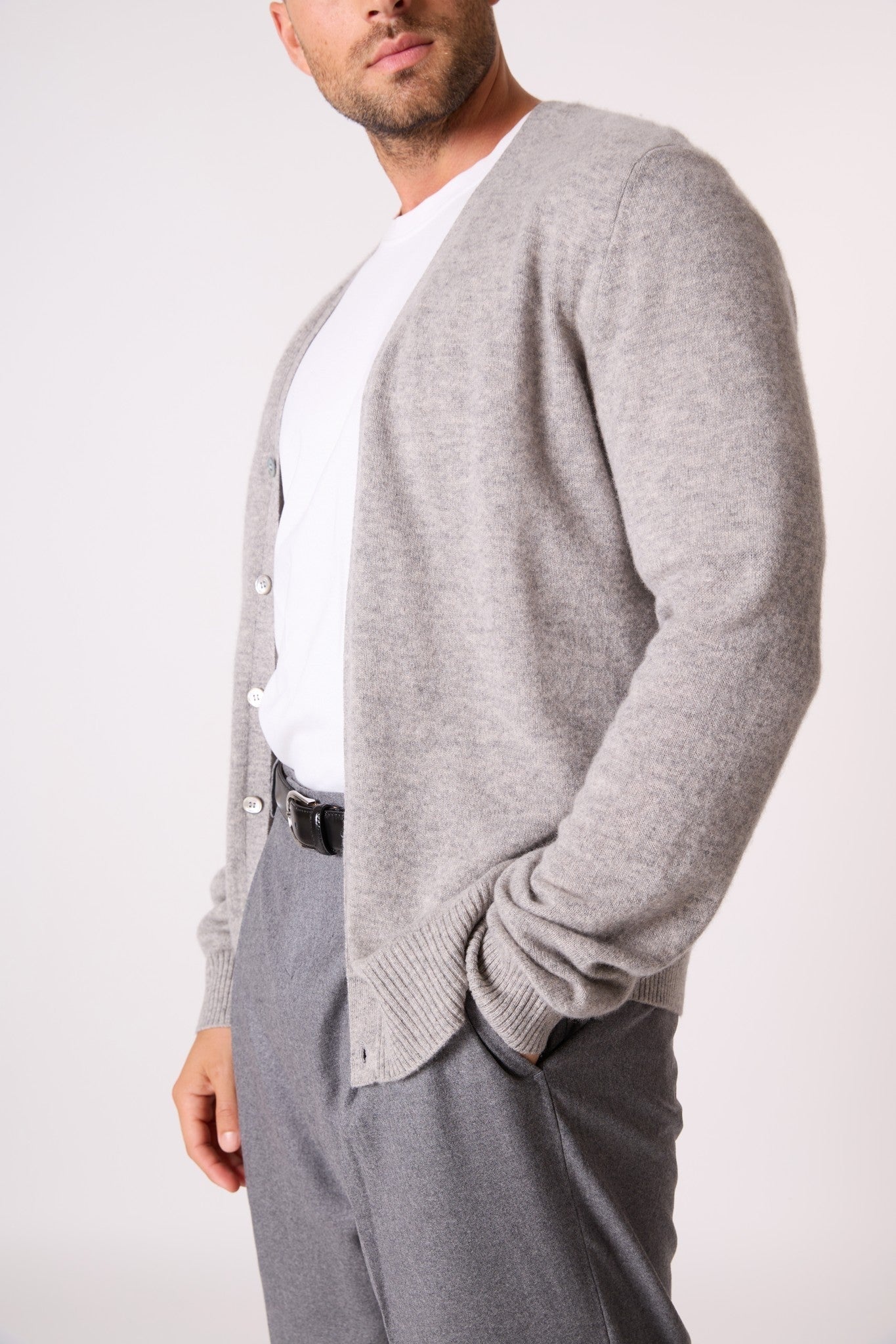 errol cardigan col v nuage chiné 100% cachemire