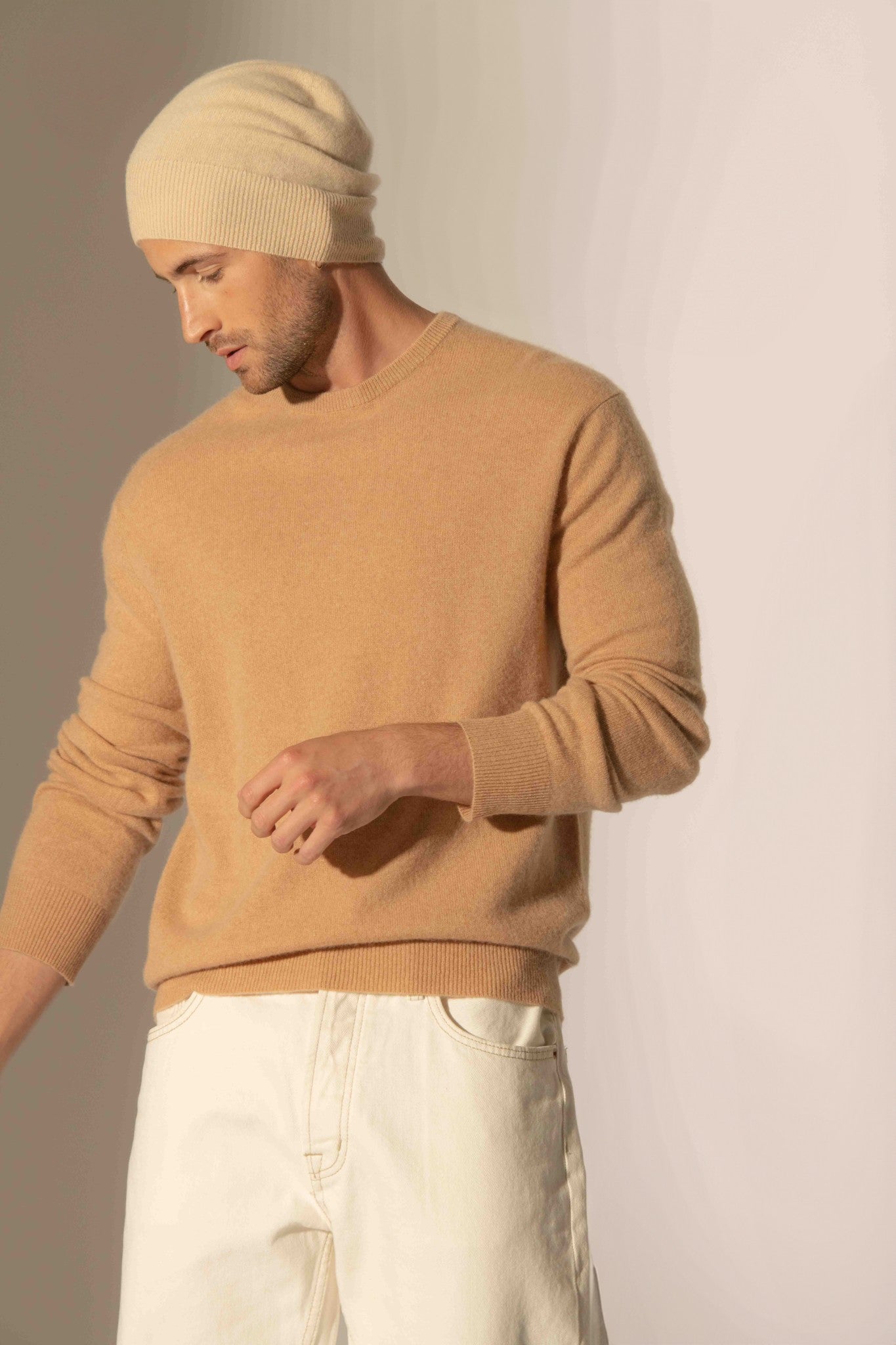 faith bonnet beige 100% cachemire