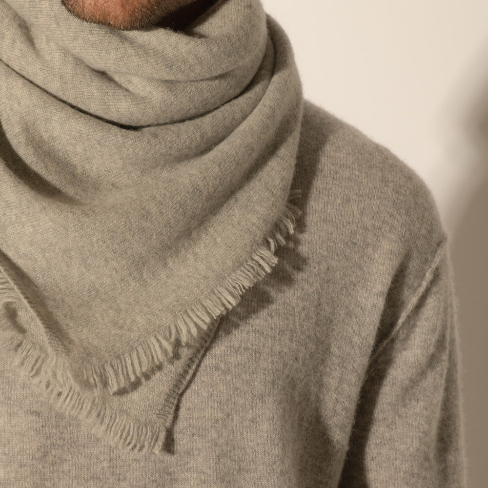 firvidas écharpe carrée gris chiné 100% cachemire