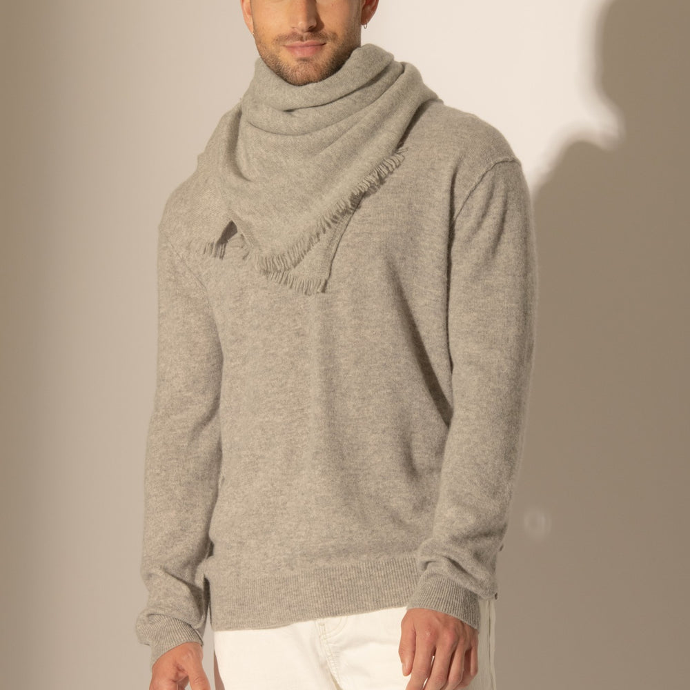 firvidas écharpe carrée gris chiné 100% cachemire