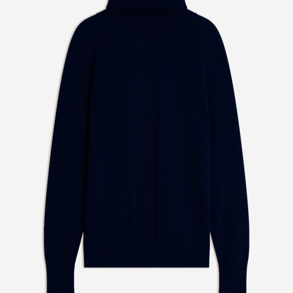 florivien pull col roulé navy 100% cachemire