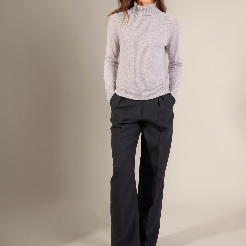 florivien pull col roulé nuage chiné 100% cachemire