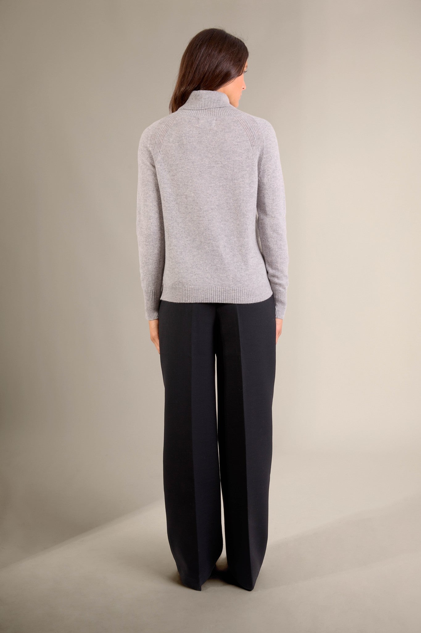 florivien pull col roulé nuage chiné 100% cachemire