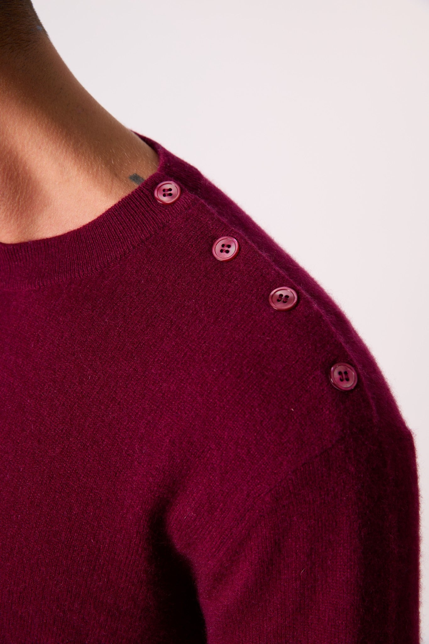 gabriel pull col rond marin bordeaux 100% cachemire