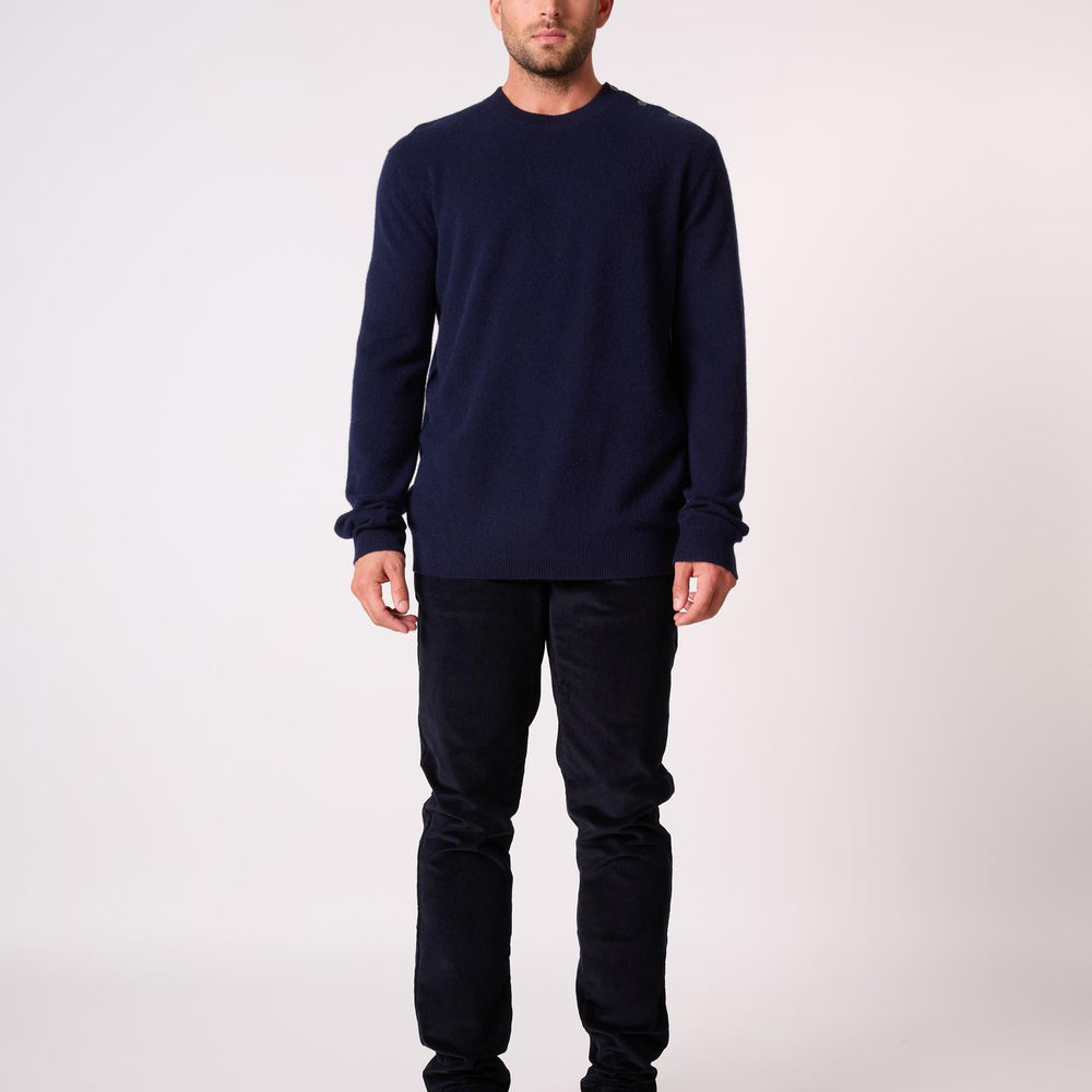 GABRIEL pull col rond marin navy 100% cachemire