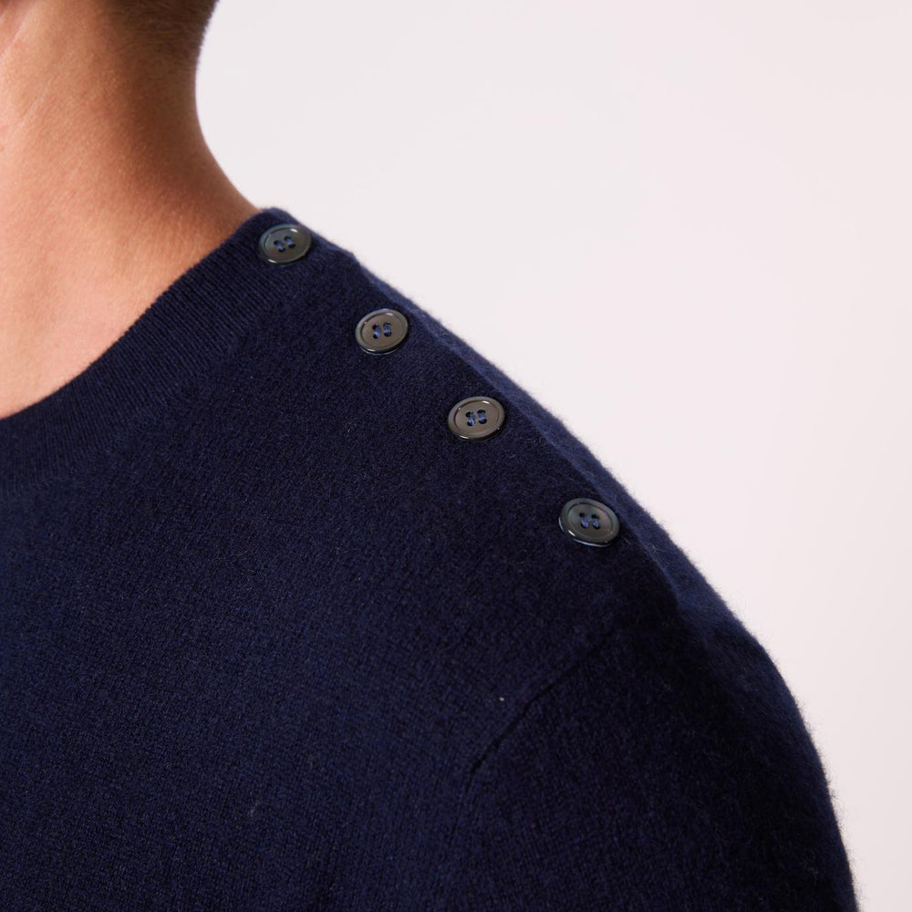 GABRIEL pull col rond marin navy 100% cachemire