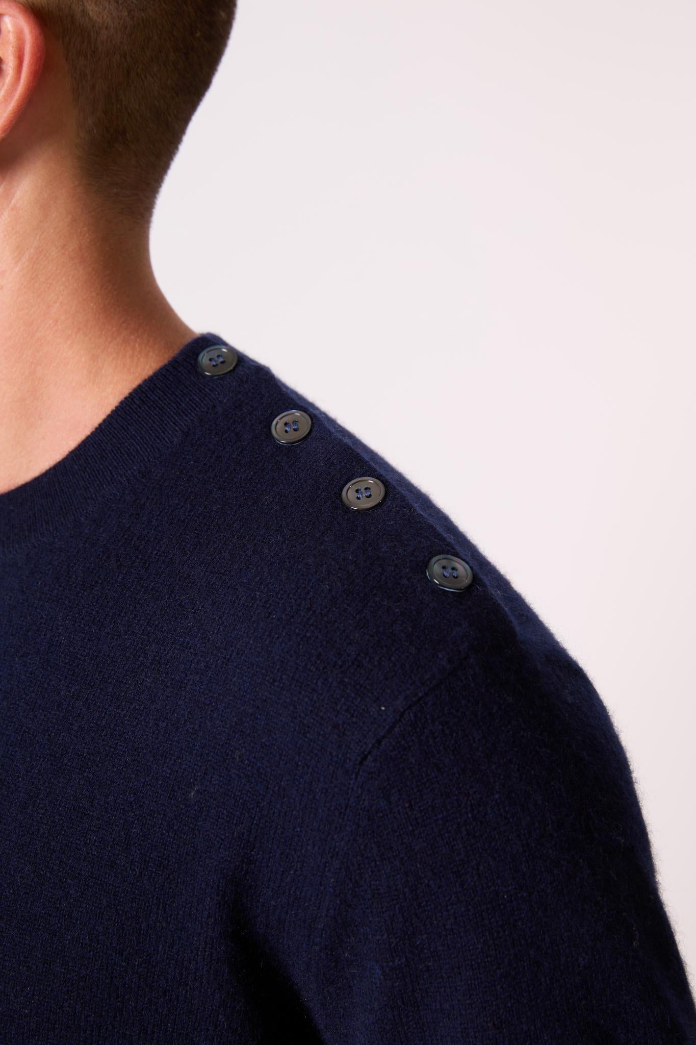 GABRIEL pull col rond marin navy 100% cachemire