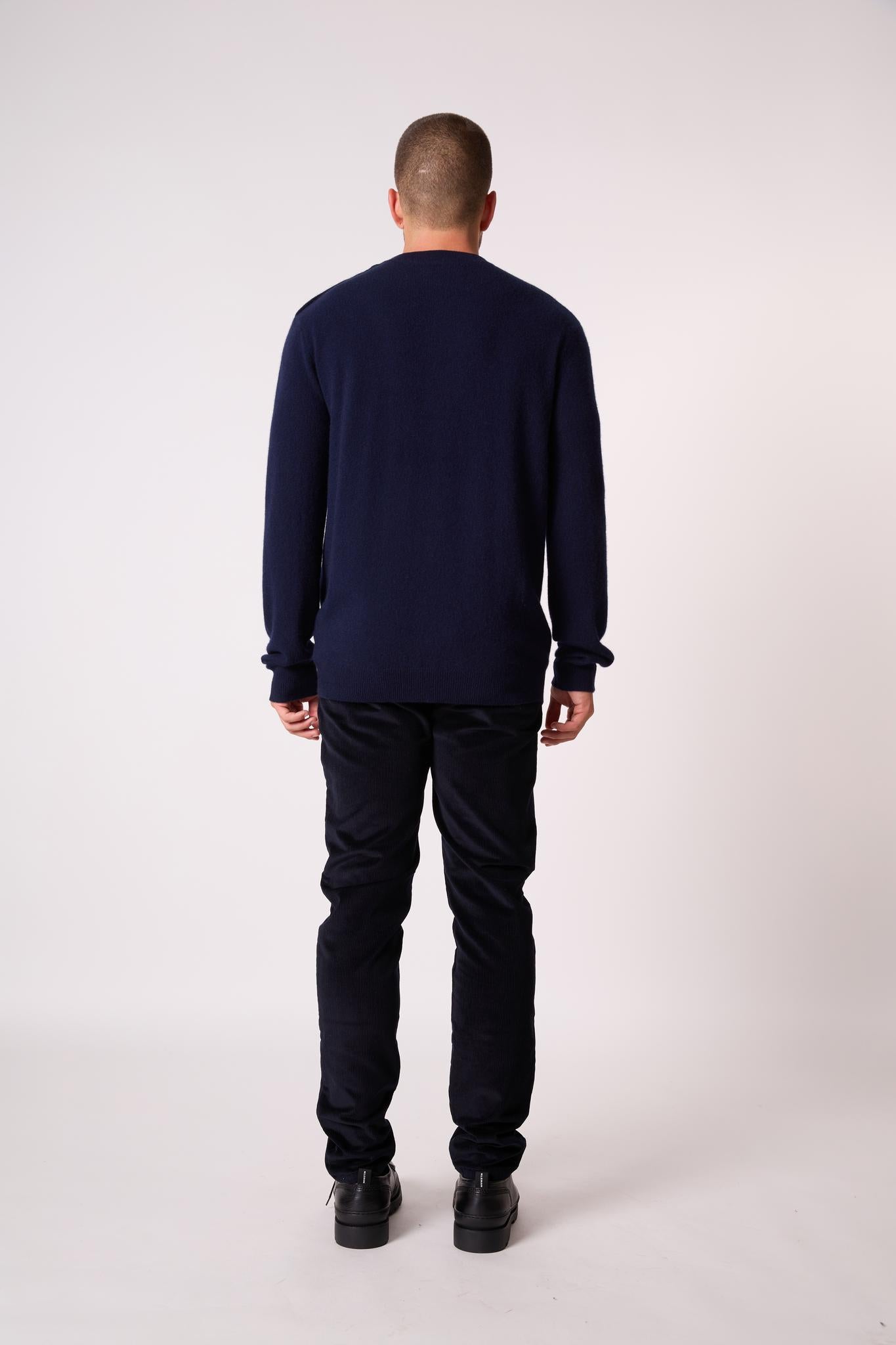 GABRIEL pull col rond marin navy 100% cachemire