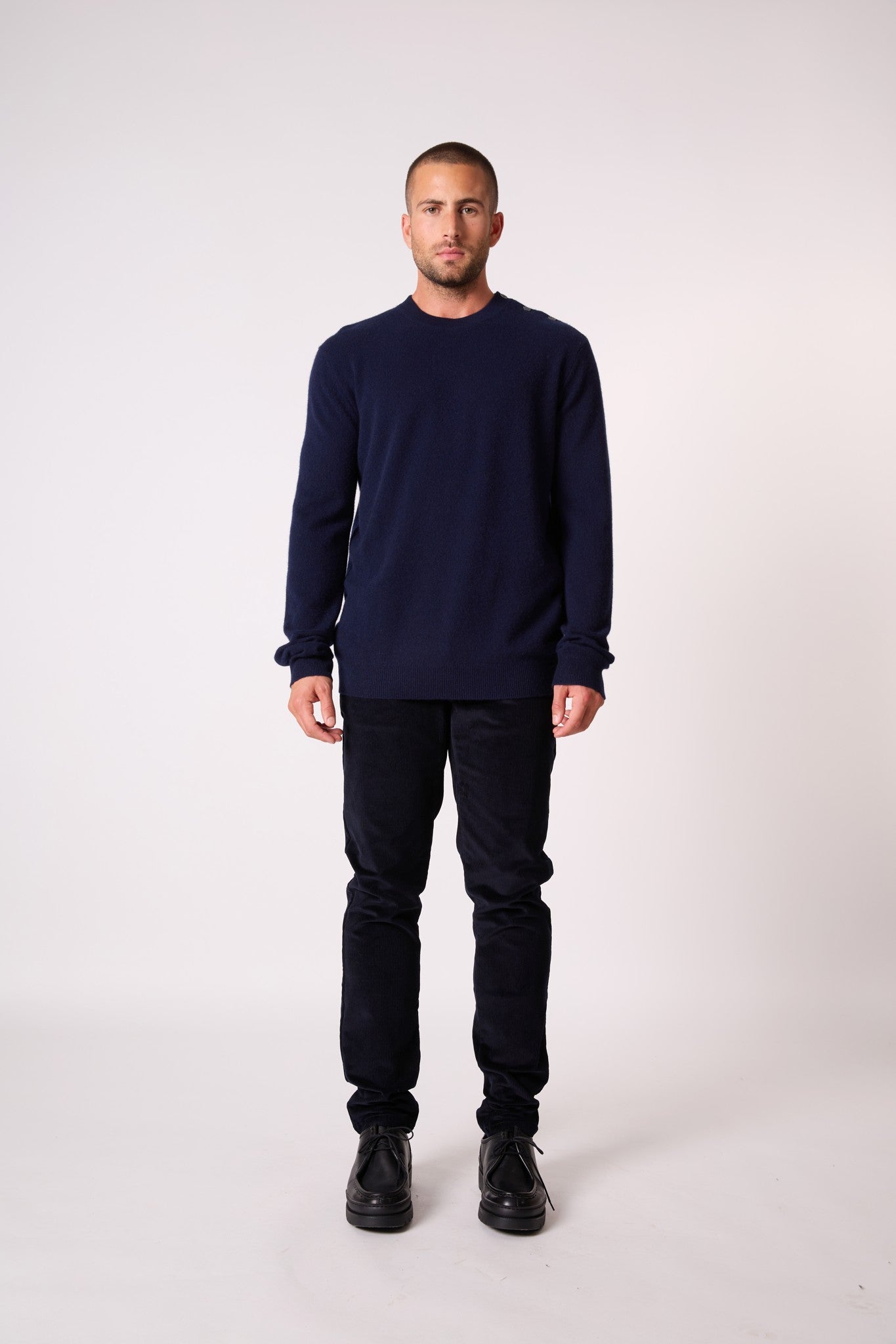 gabriel pull col rond marin navy 100% cachemire