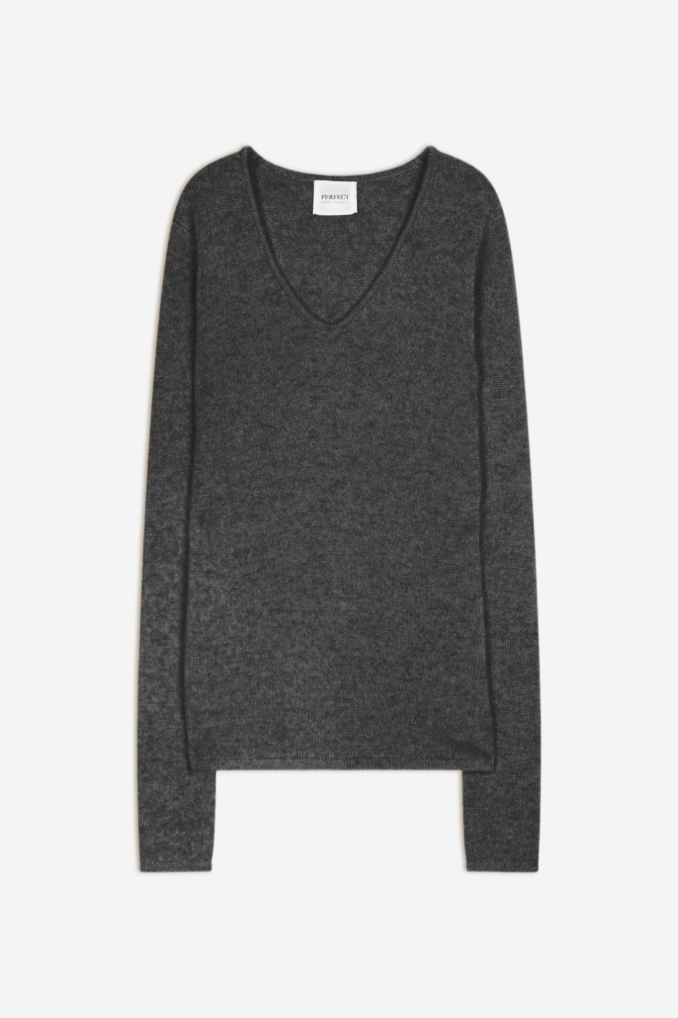 gaby pull col v 4 fils anthracite chiné 100% cachemire