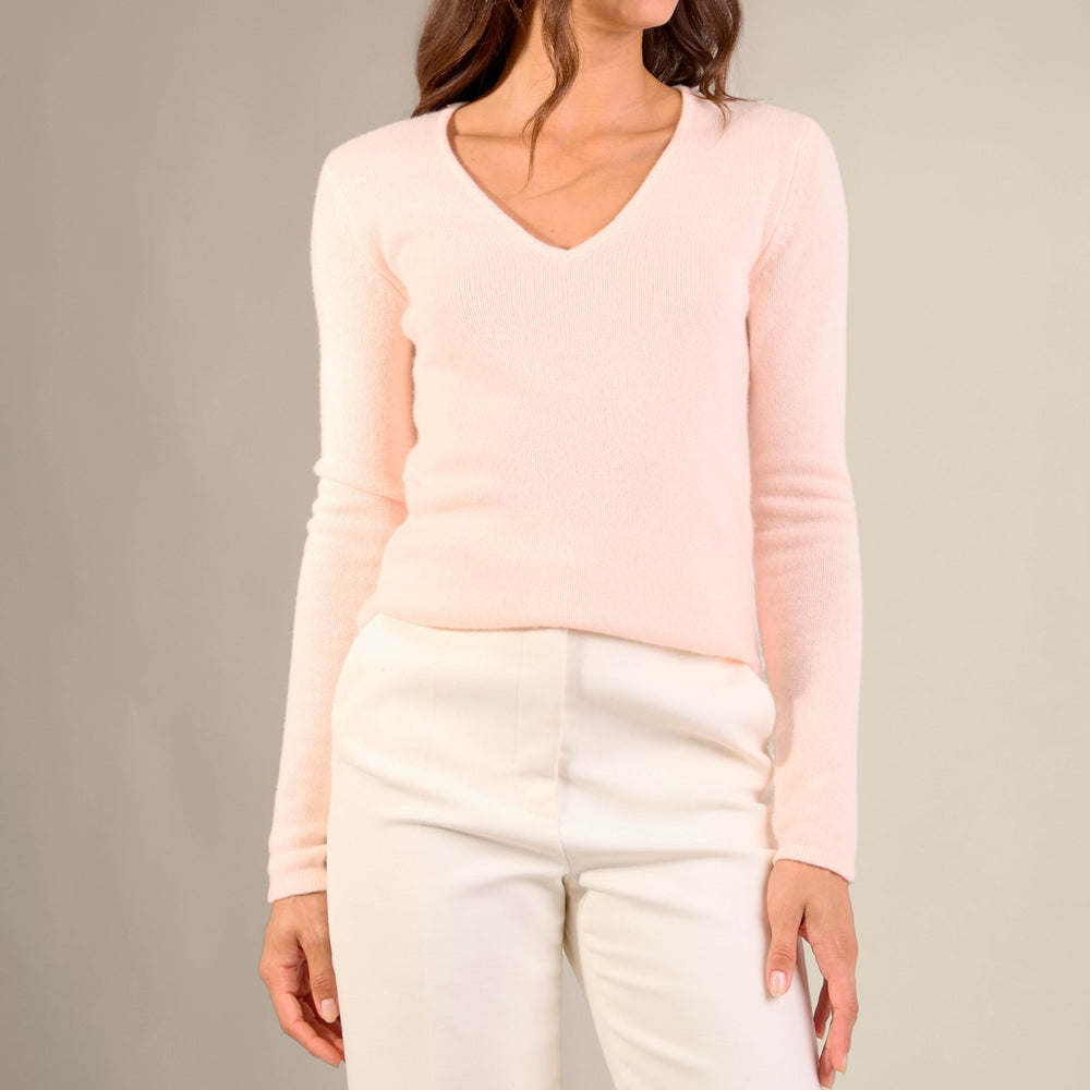 gaby pull col v 4 fils coquille 100% cachemire