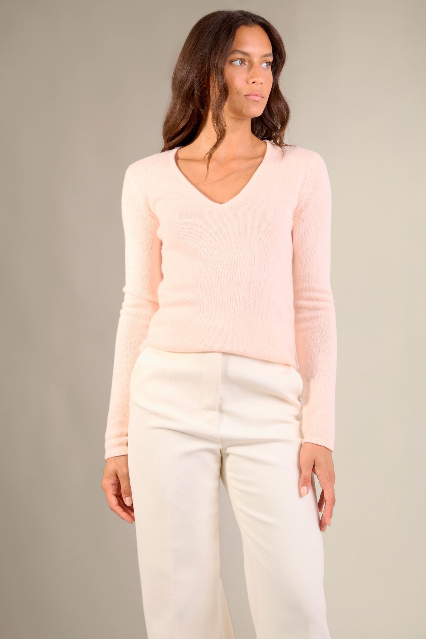 gaby pull col v 4 fils coquille 100% cachemire