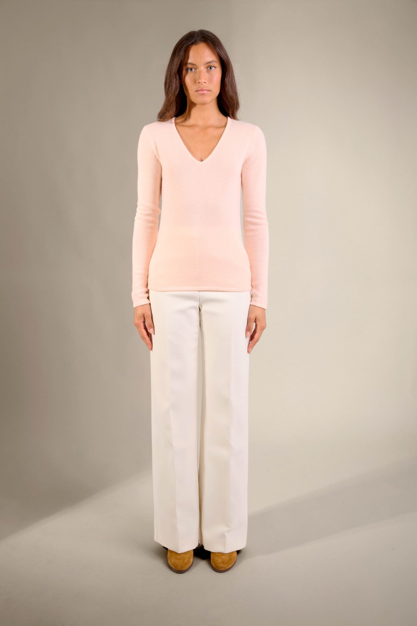 gaby pull col v 4 fils coquille 100% cachemire