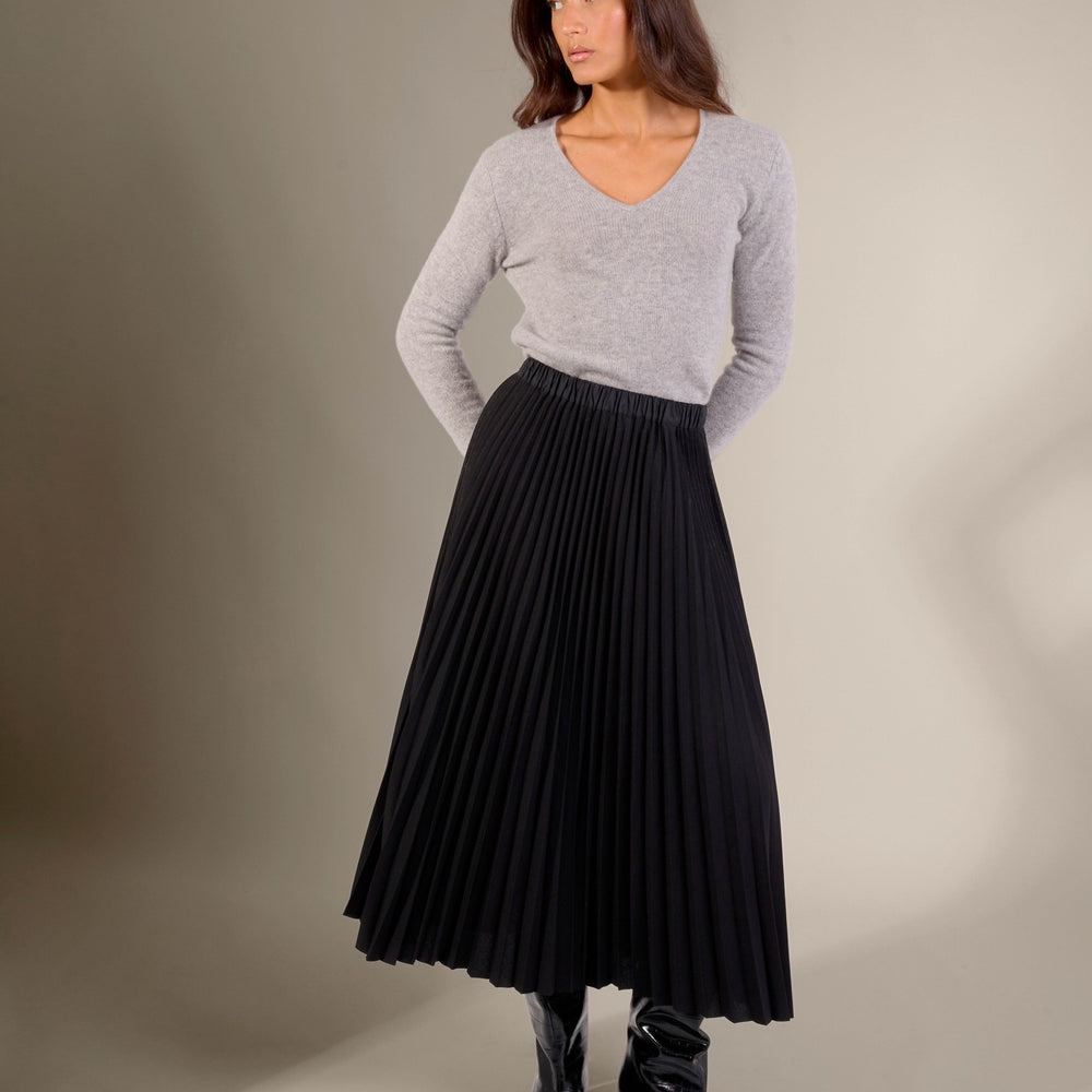 gaby pull col v 4 fils nuage chiné 100% cachemire