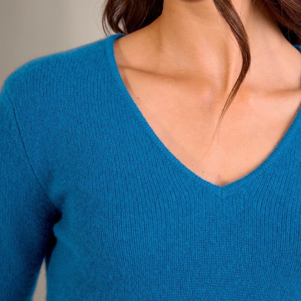 gaby pull col v 4 fils paon 100% cachemire